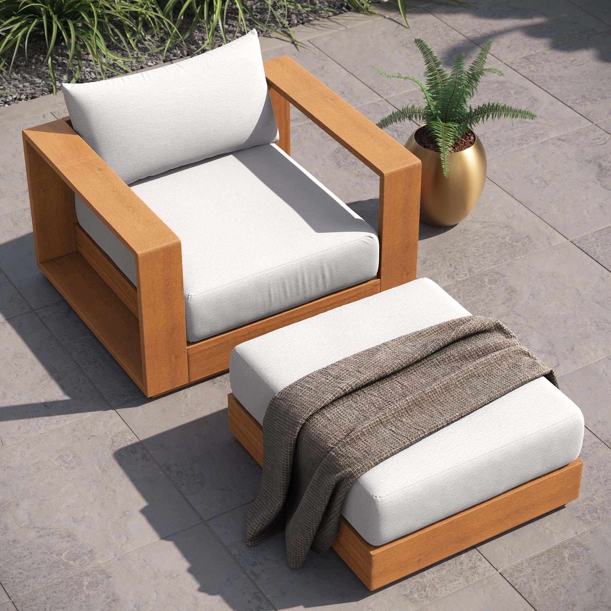Modway Tahoe Outdoor Armchair and Ottoman Set, , large