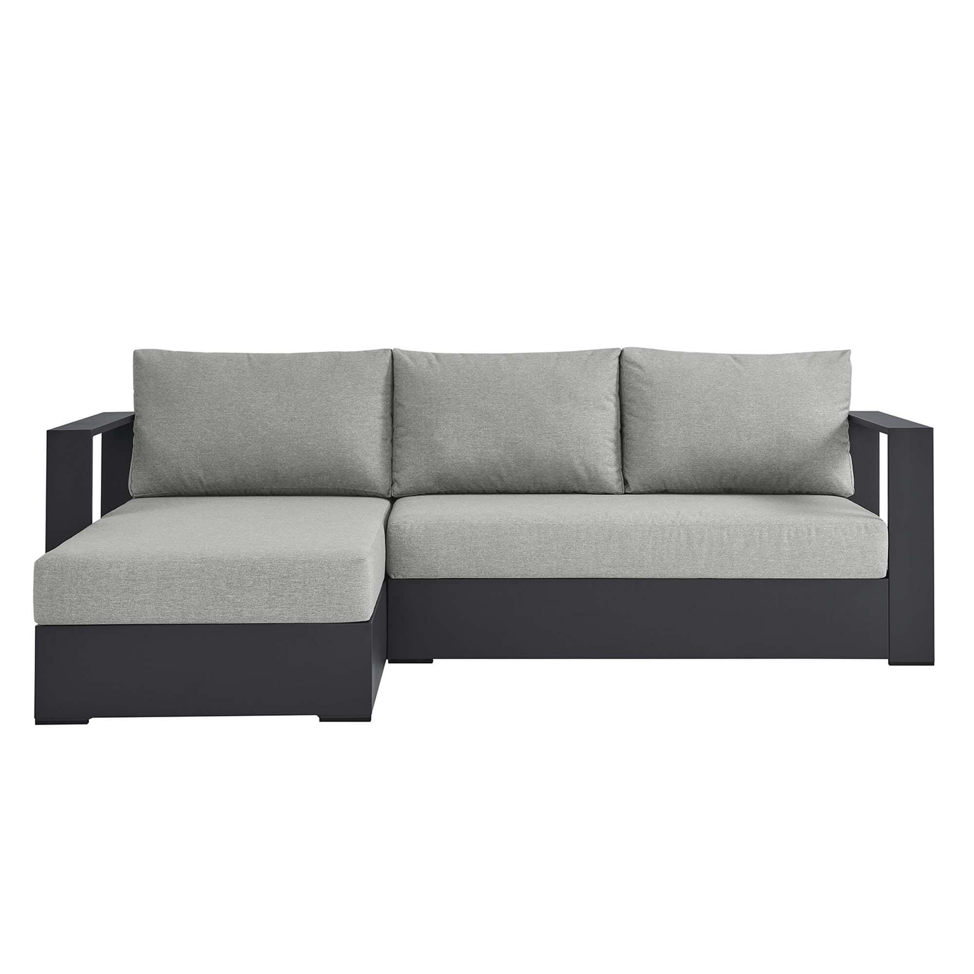 Modway Tahoe 2-Piece Outdoor Left-Facing Sectional, Gray/Gray, large