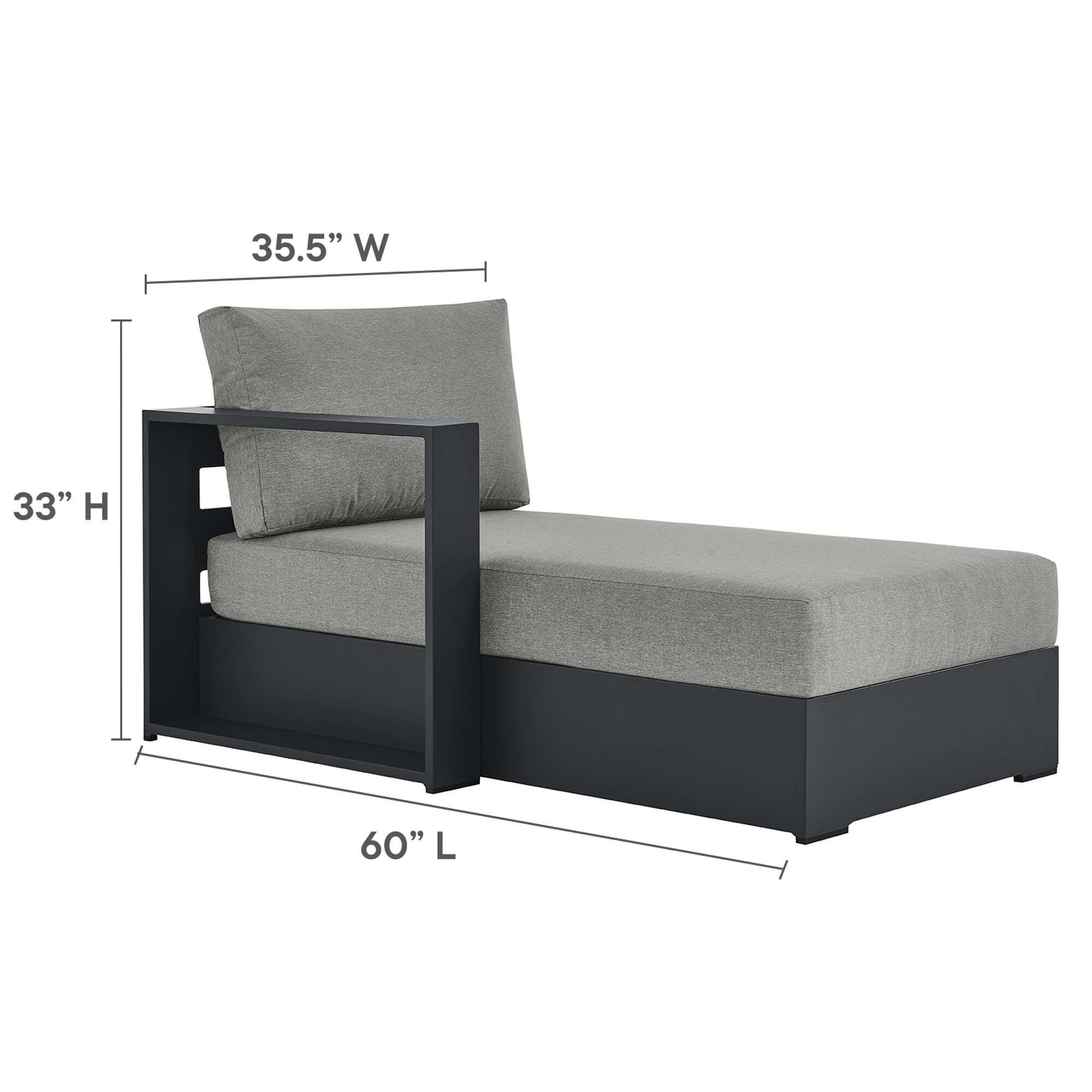 Modway Tahoe 2-Piece Outdoor Left-Facing Sectional, Gray/Gray, large