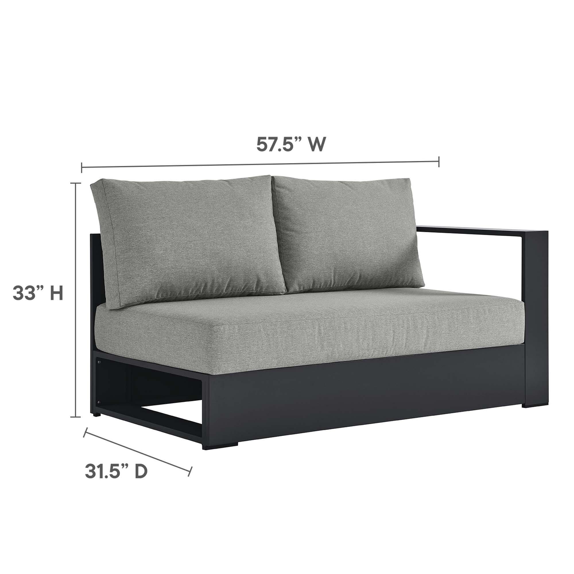 Modway Tahoe 2-Piece Outdoor Left-Facing Sectional, Gray/Gray, large