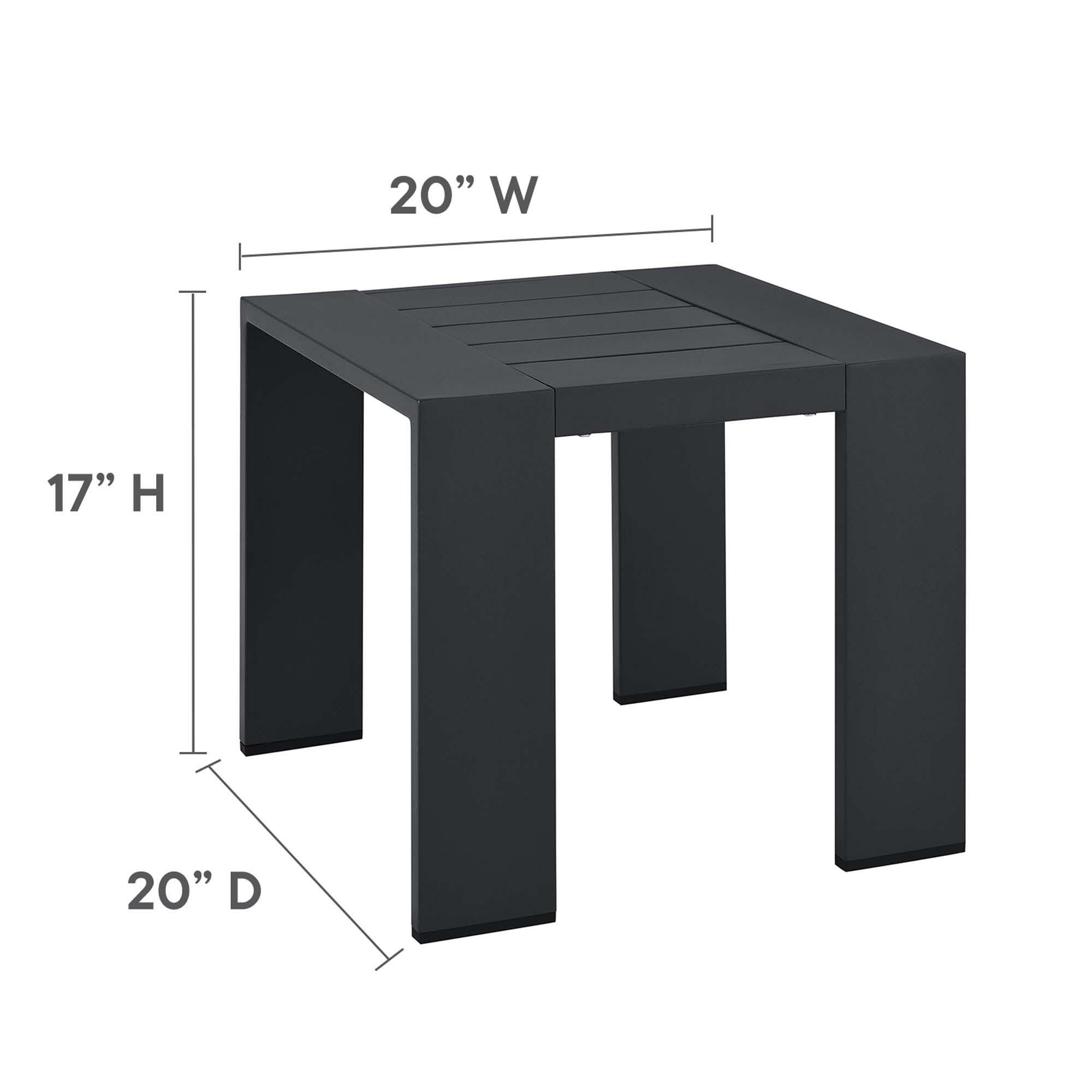 Modway Tahoe Outdoor 2 Chaise Lounge and Side Table, Gray/Gray, large
