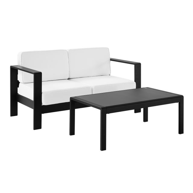 Linon Rosemary Outdoor Loveseat and Coffee Table