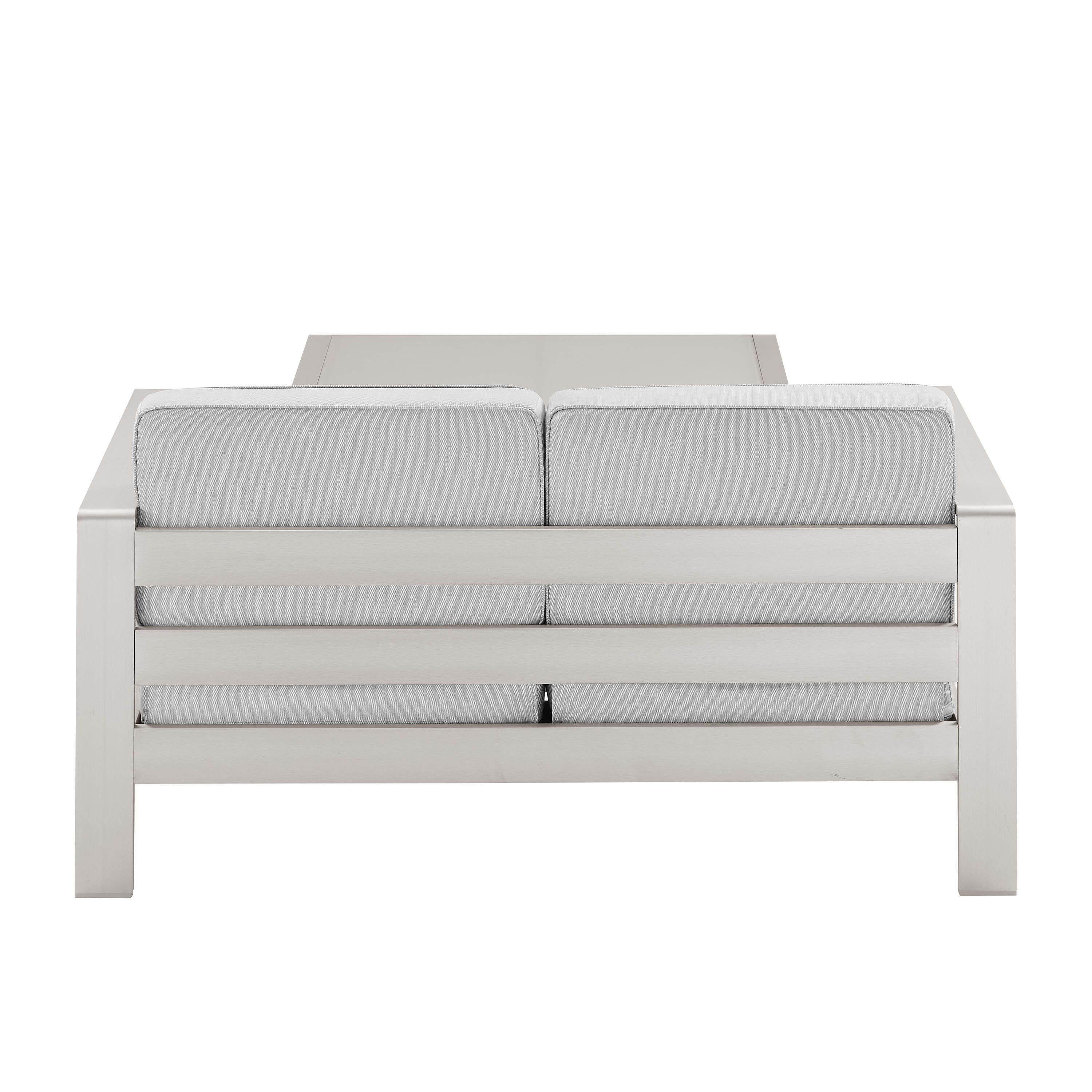 Linon Rosemary Outdoor Sofa and Coffee Table, Gray, large