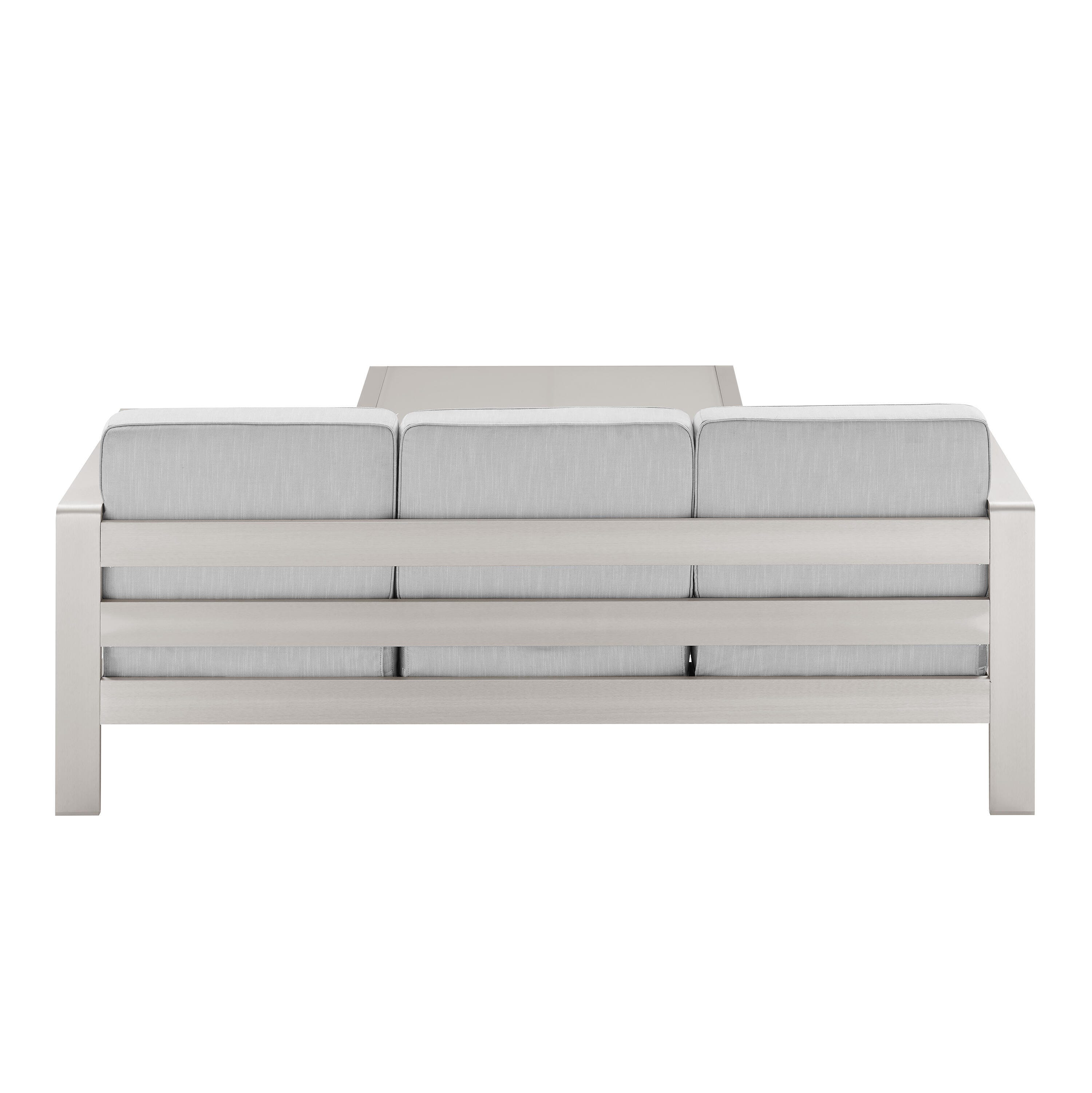 Linon Rosemary Outdoor Sofa and Coffee Table Set, Gray, large