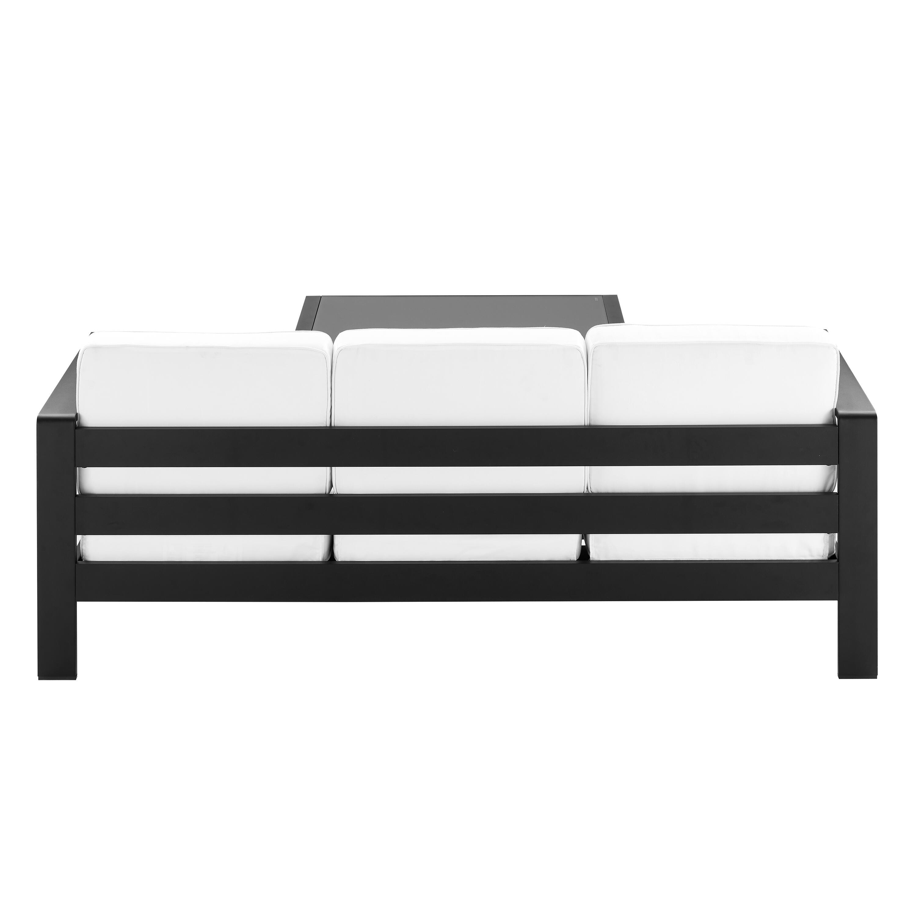 Linon Rosemary Outdoor Sofa and Coffee Table Set, Black, large