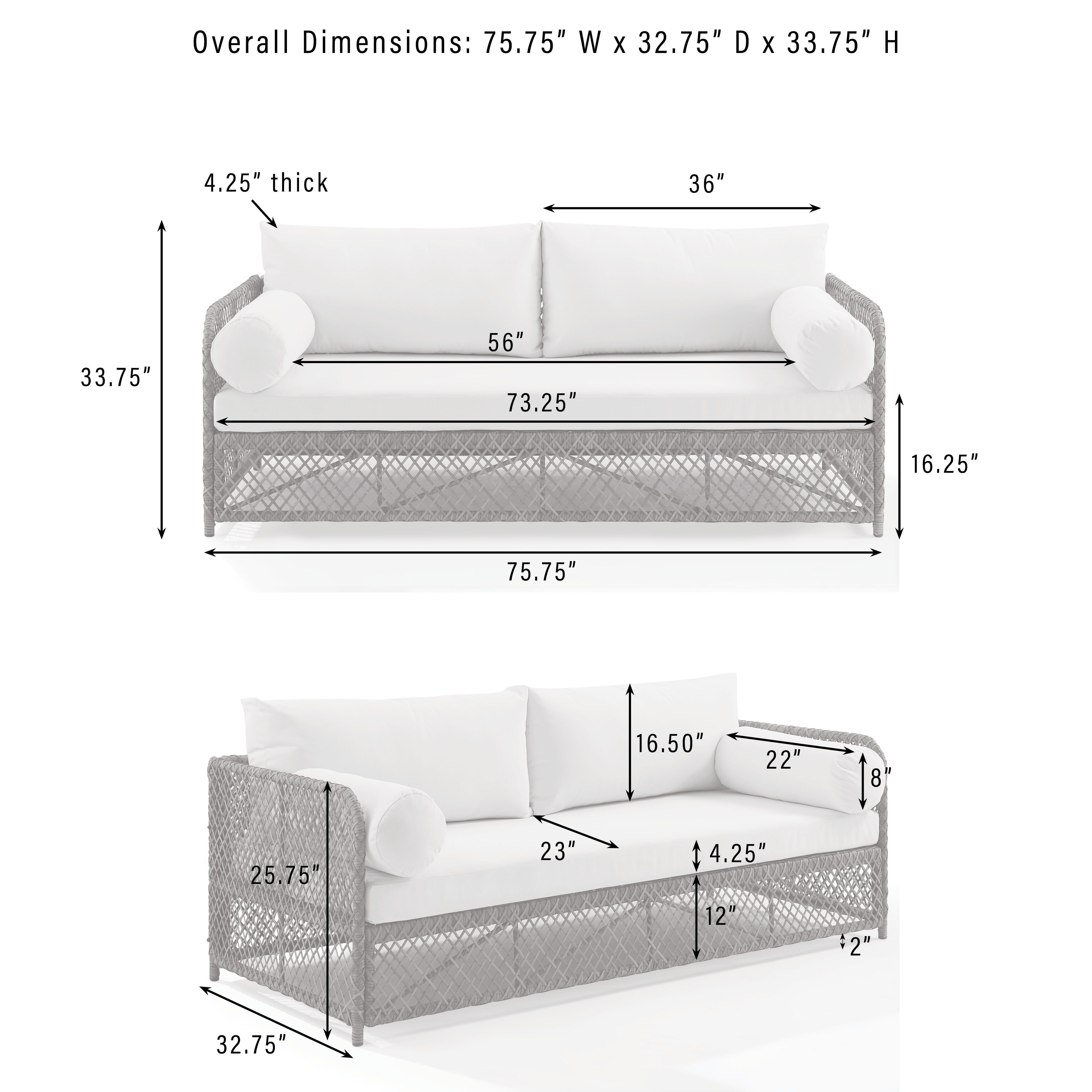 Crosley Furniture Granite Bay Outdoor Sofa, , large