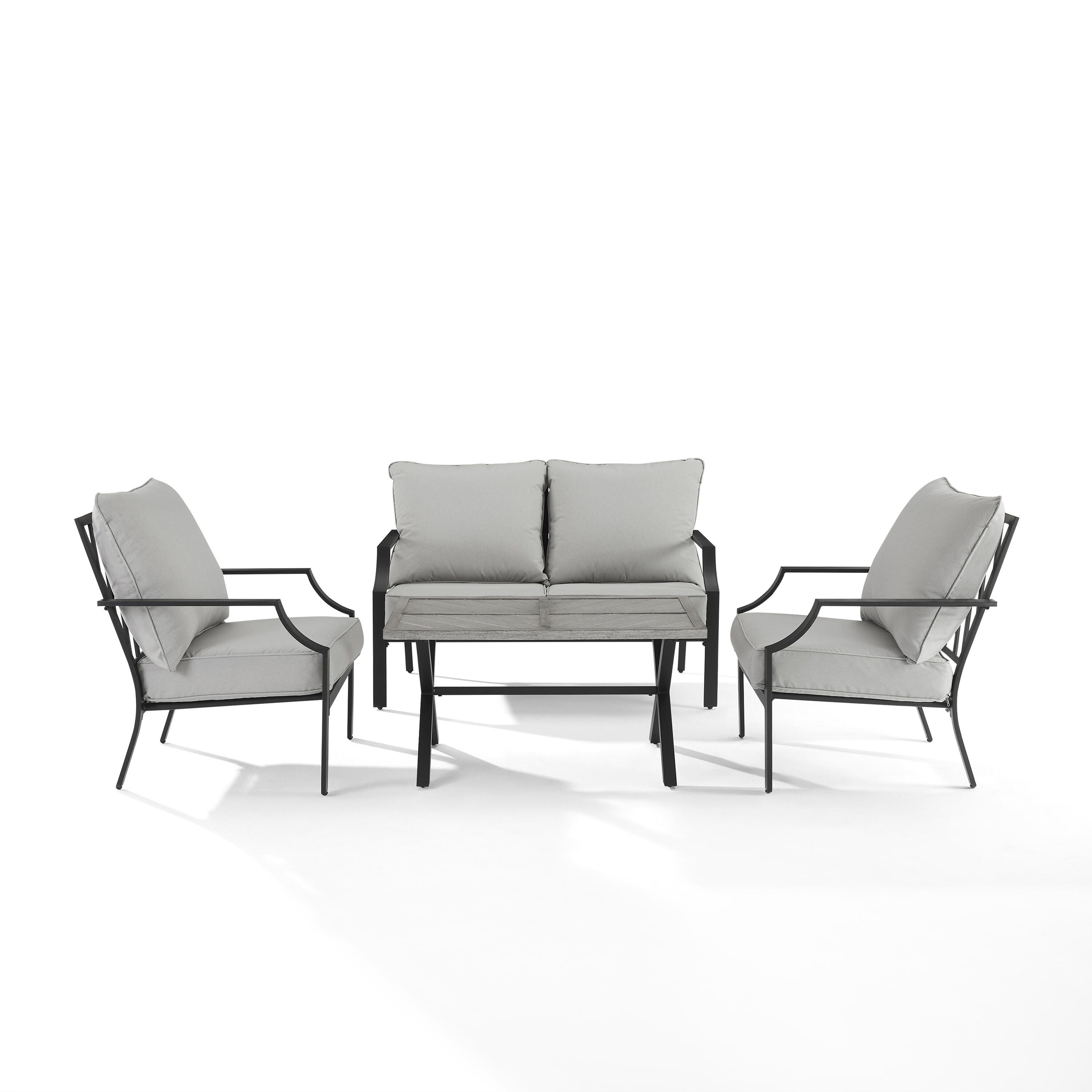 Crosley Furniture Otto Outdoor Loveseat and 2 Lounge Chairs with Coffee Table, , large