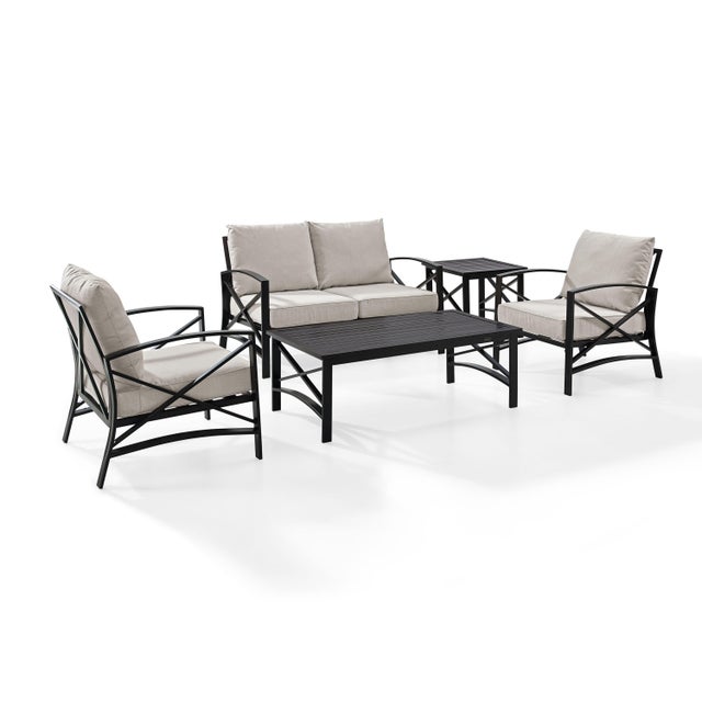 Crosley Furniture Kaplan Outdoor Conversation Set with Fire Pit Table