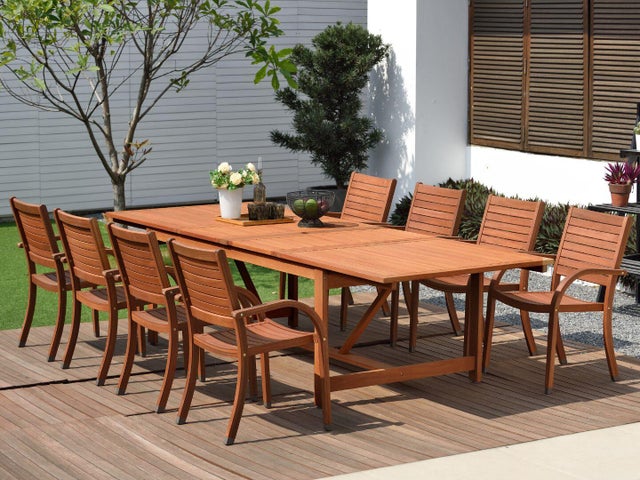 Whitehaven Outdoor Extendable Dining Table and 8 Chairs