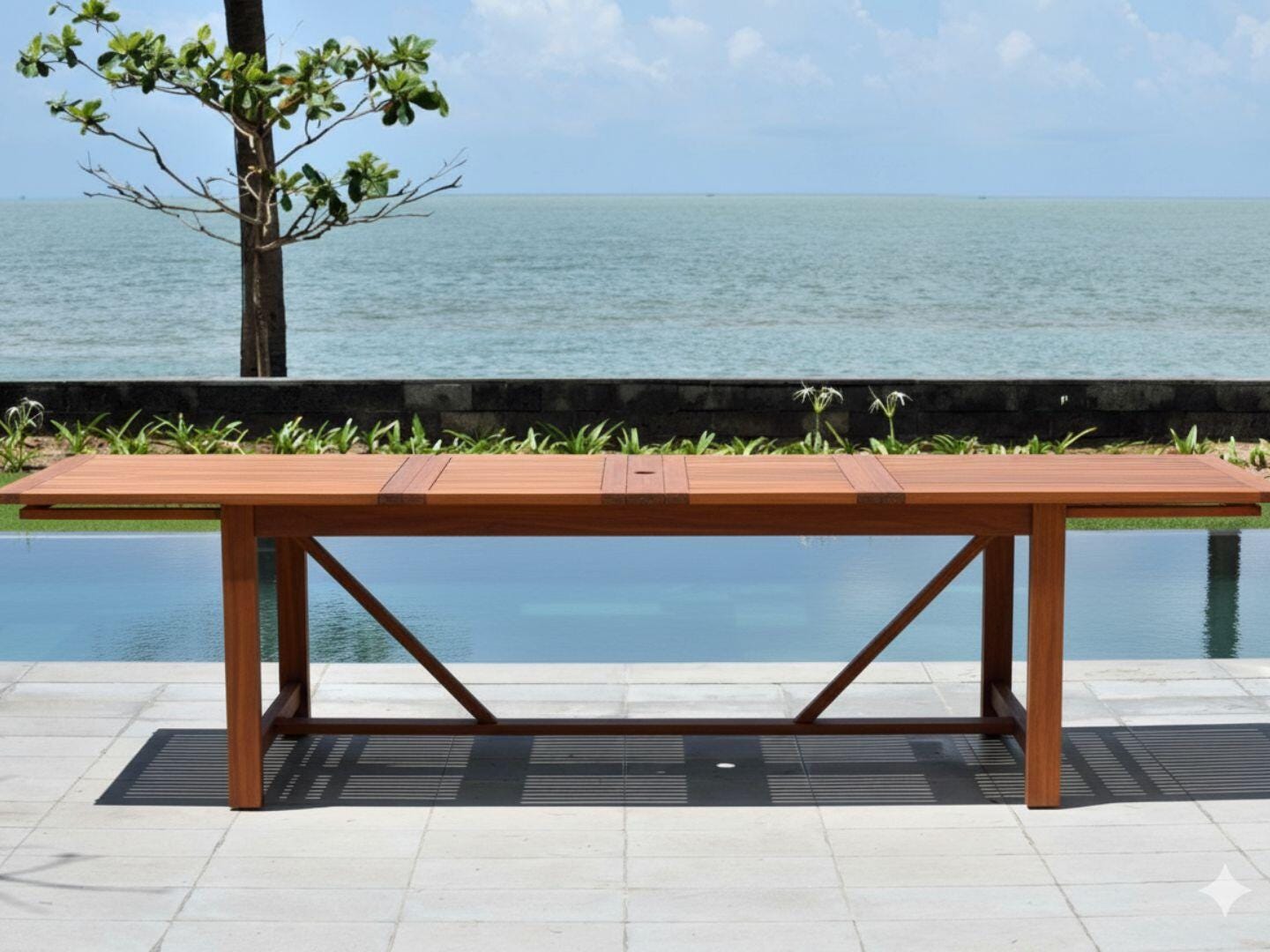 Whitehaven Outdoor Extendable Dining Table and 8 Chairs, , large