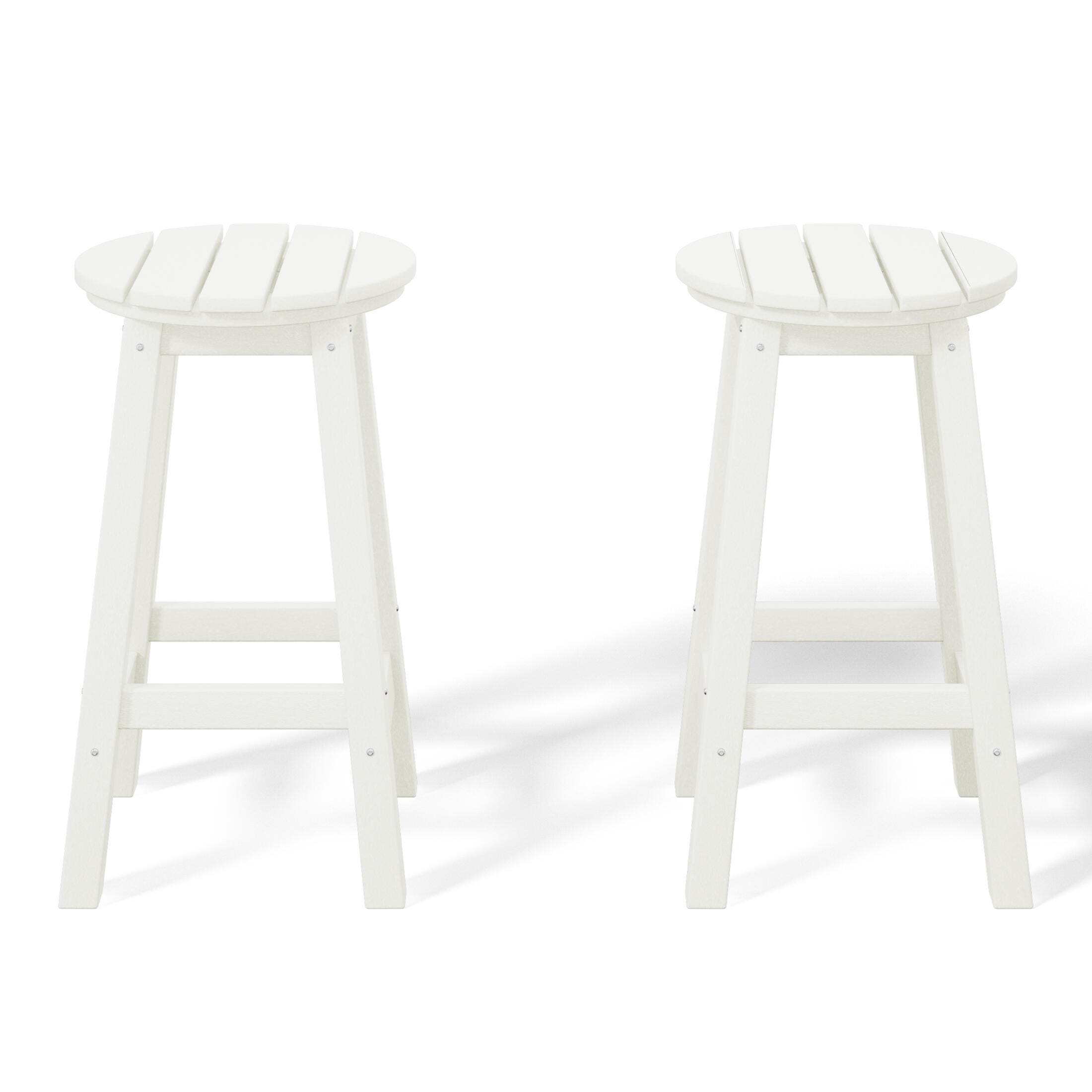 Westin Furniture Otto Outdoor Round Counter Stool (Set of 2), White, large