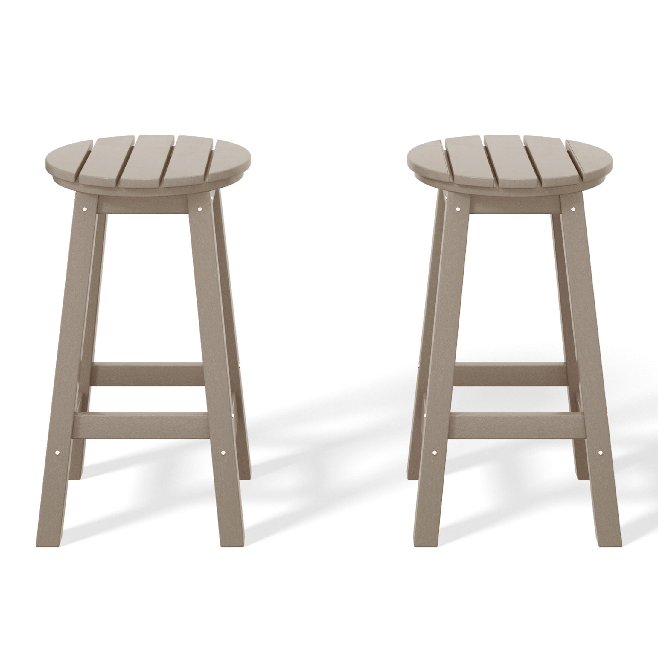 Westin Furniture Otto Outdoor Round Counter Stool (Set of 2), Weathered Wood, large