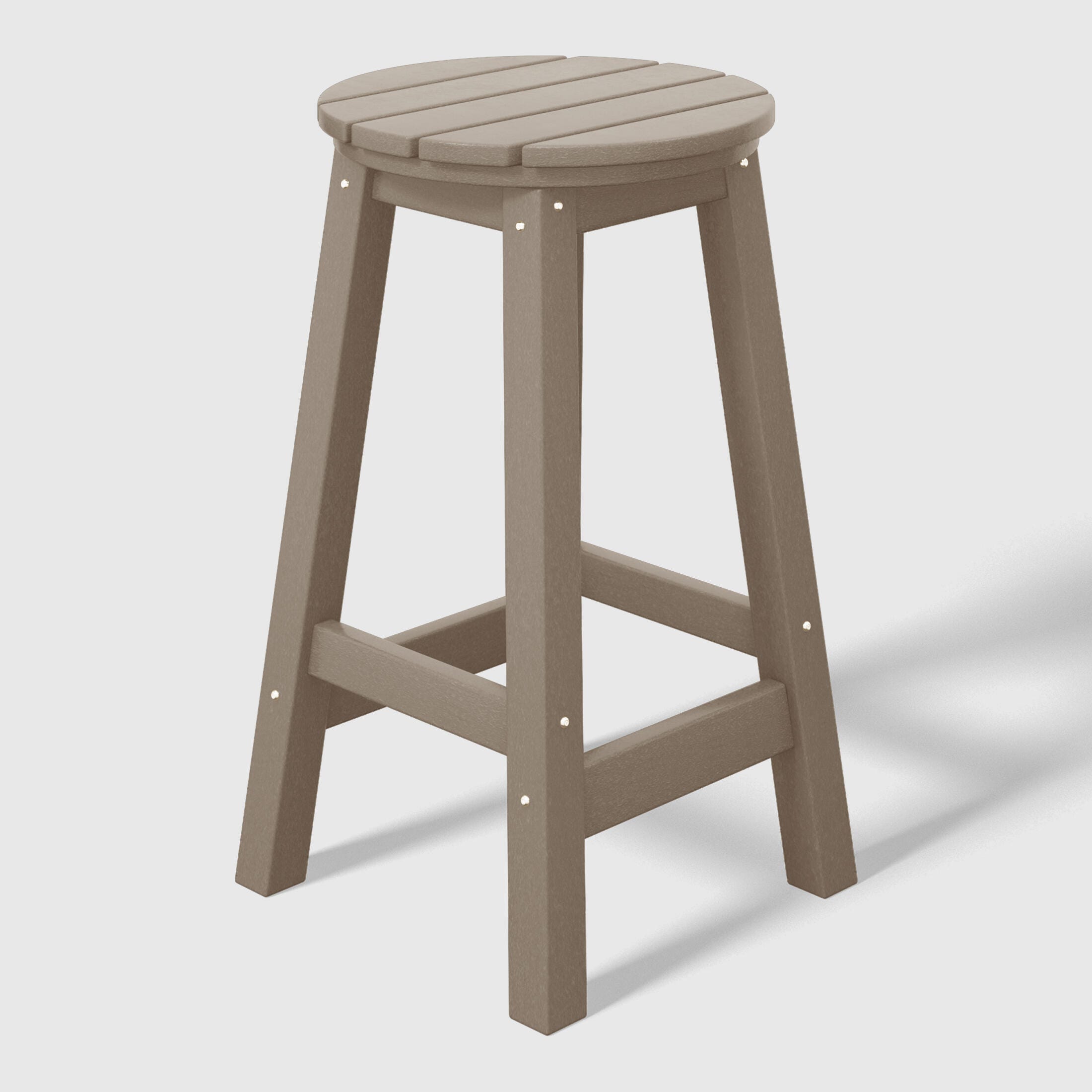 Westin Furniture Otto Outdoor Round Counter Stool (Set of 2), Weathered Wood, large