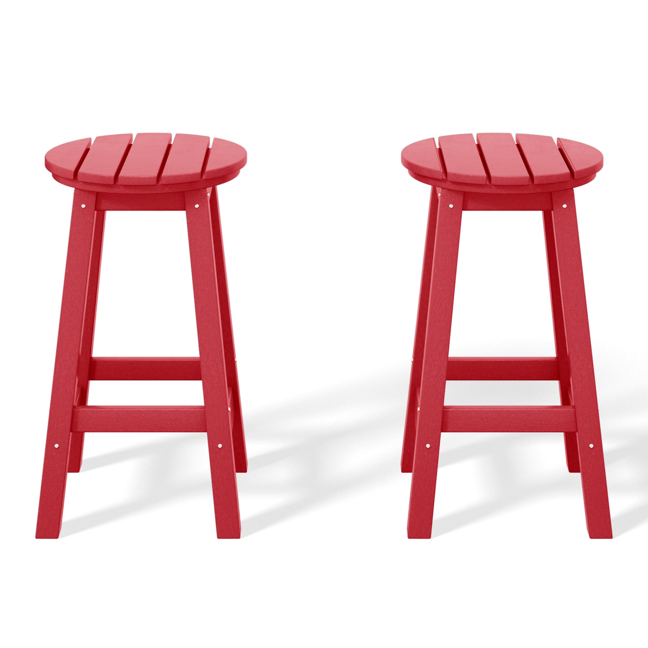 Westin Furniture Otto Outdoor Round Counter Stool (Set of 2), Red, large