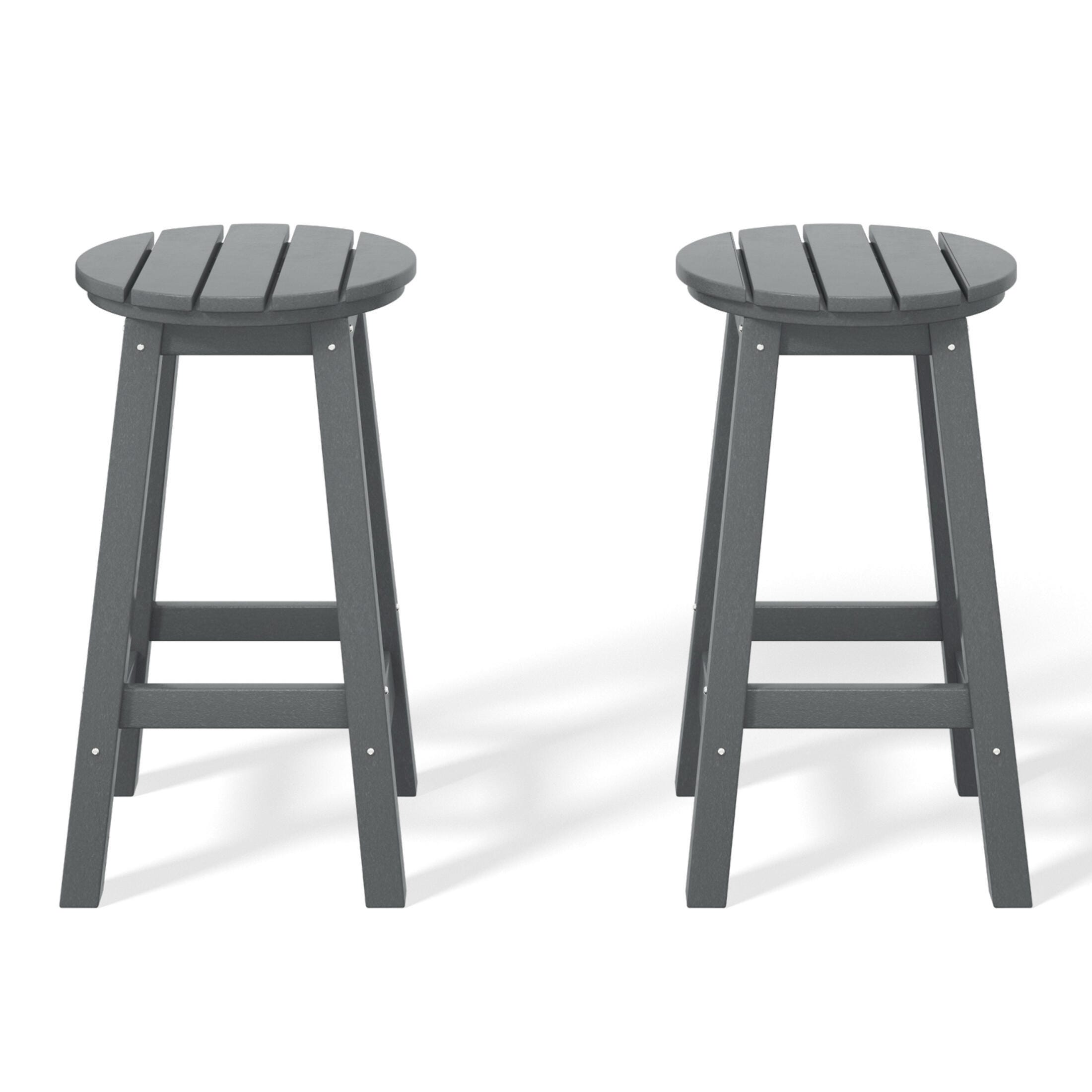 Westin Furniture Otto Outdoor Round Counter Stool (Set of 2), Gray, large