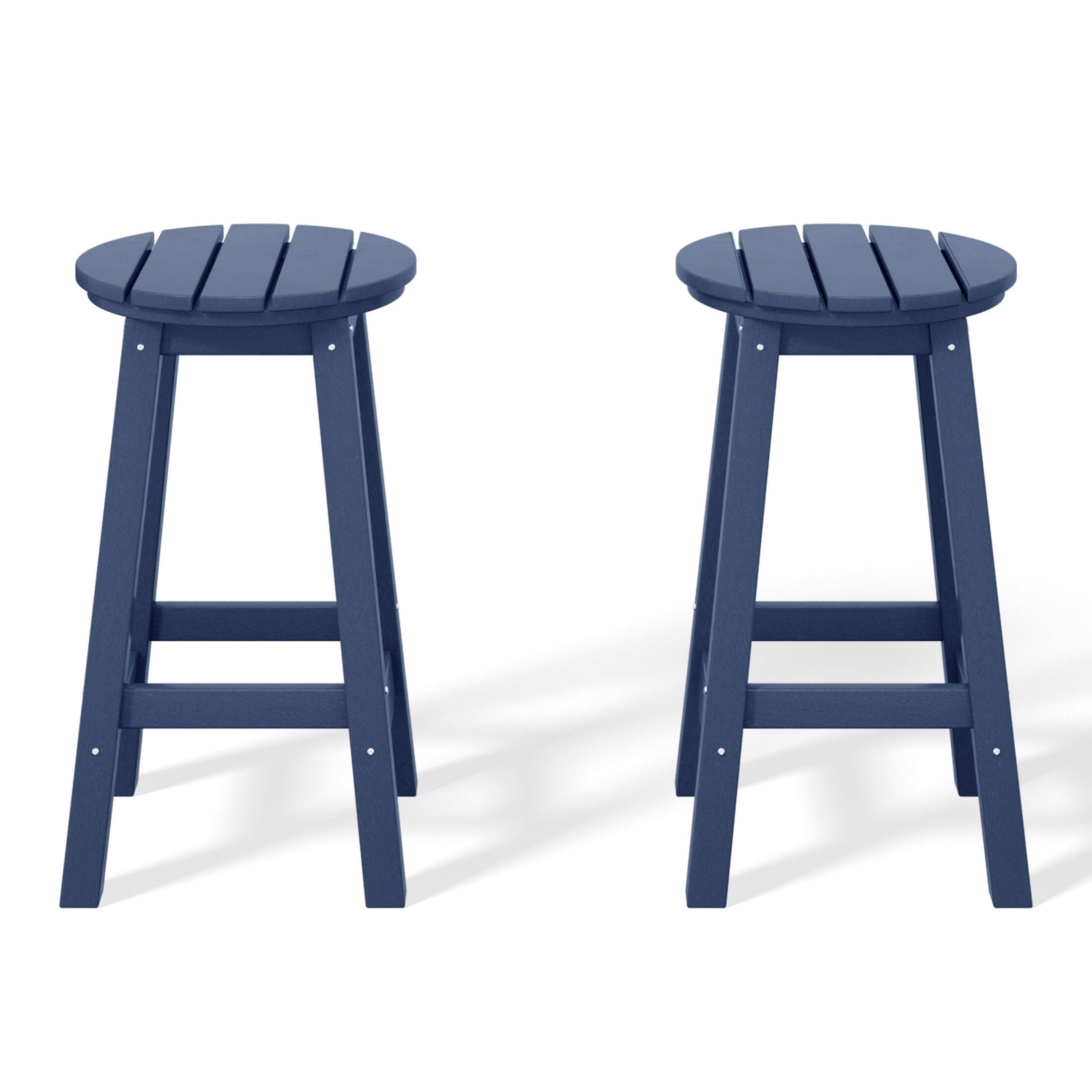 Westin Furniture Otto Outdoor Round Counter Stool (Set of 2), Navy Blue, large