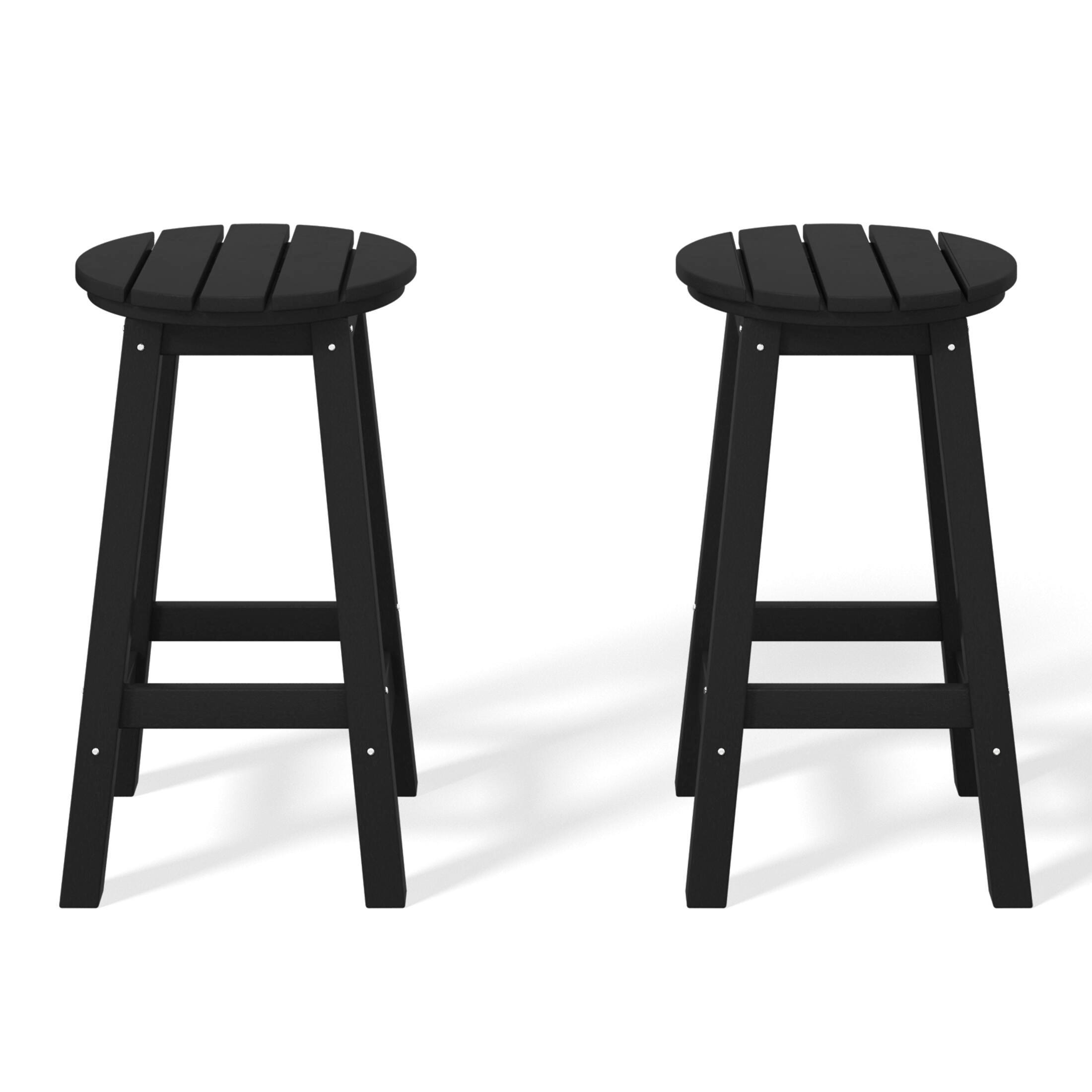 Westin Furniture Otto Outdoor Round Counter Stool (Set of 2), Black, large