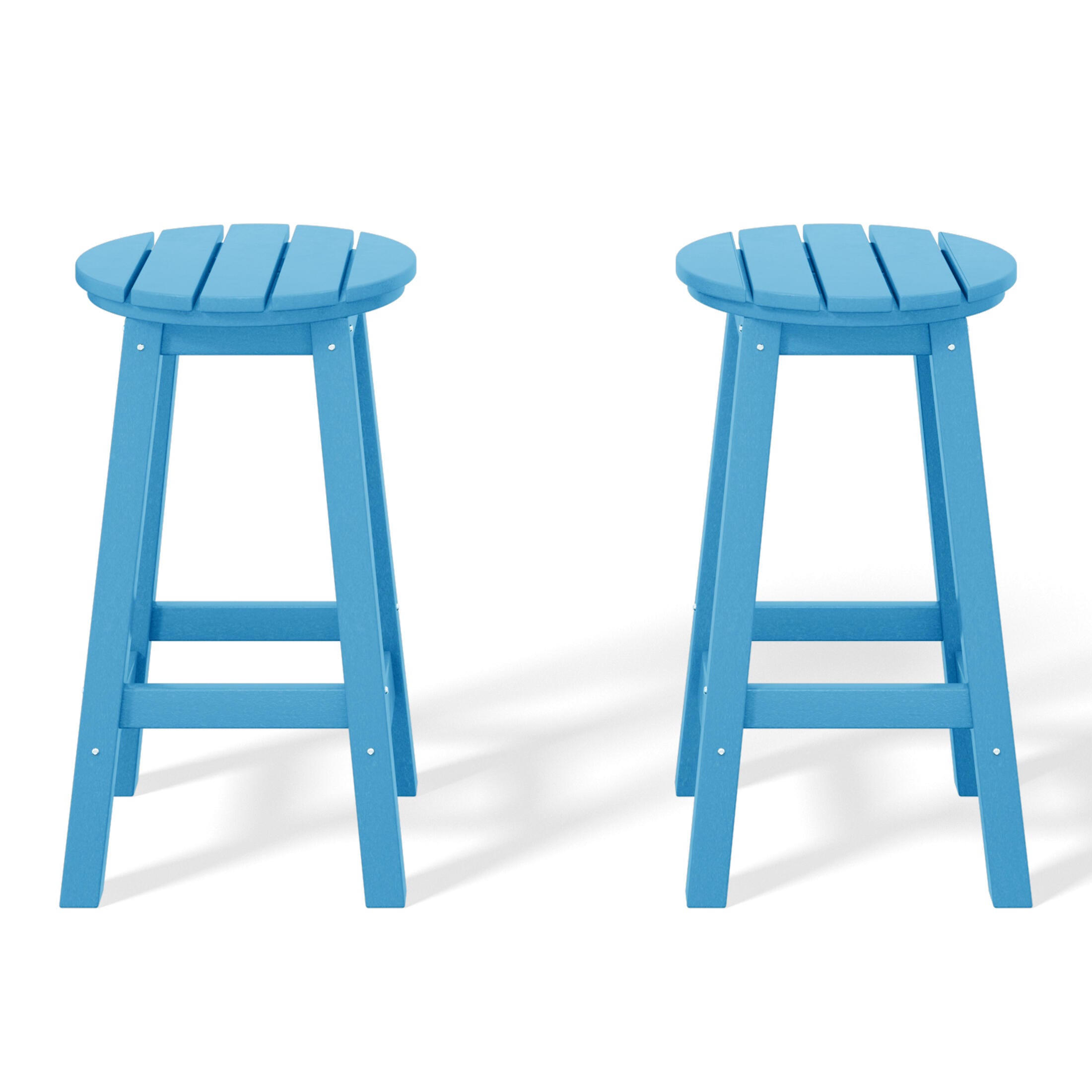 Westin Furniture Otto Outdoor Round Counter Stool (Set of 2), Pacific Blue, large