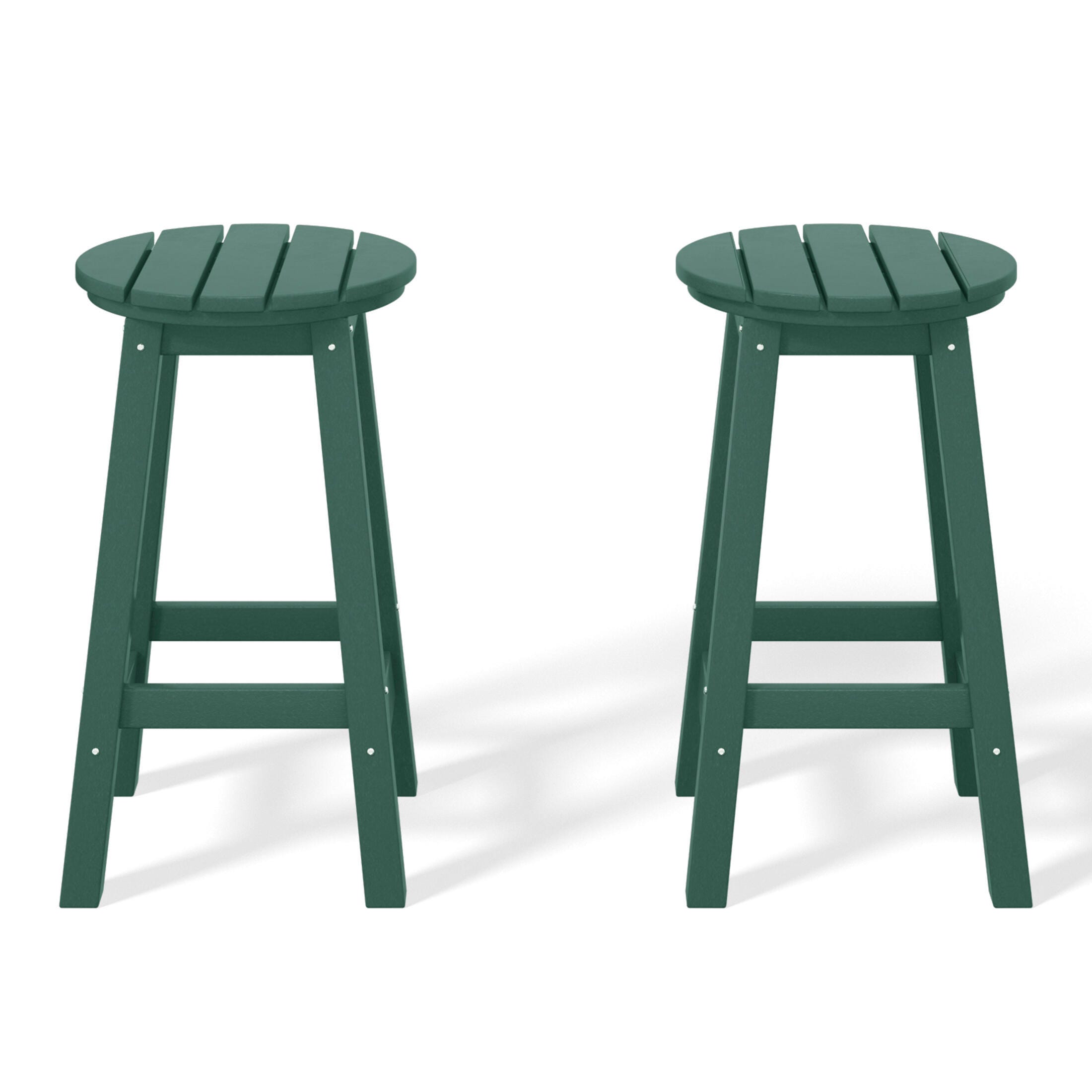 Westin Furniture Otto Outdoor Round Counter Stool (Set of 2), Dark Green, large