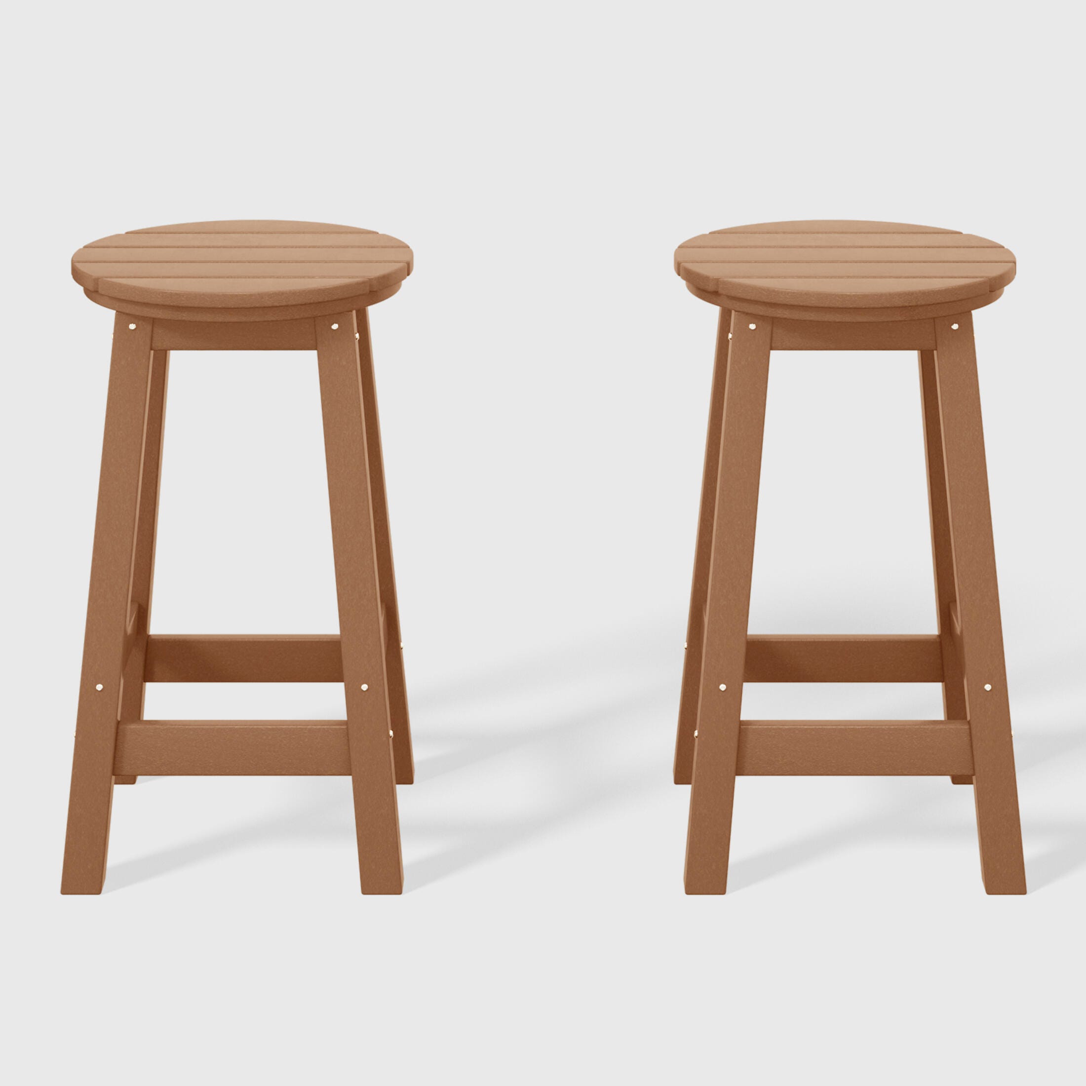 Westin Furniture Otto Outdoor Round Counter Stool (Set of 2), Teak, large