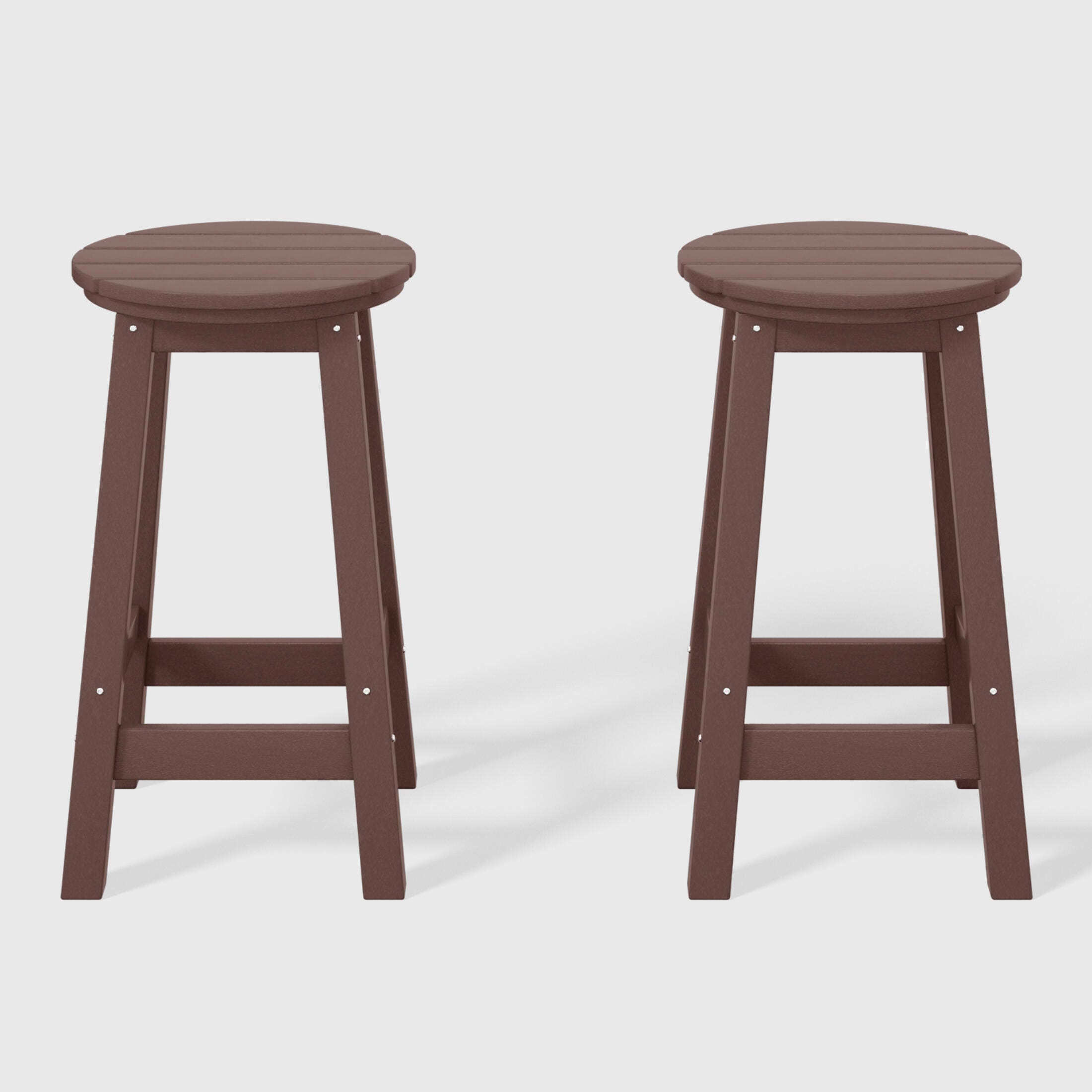 Westin Furniture Otto Outdoor Round Counter Stool (Set of 2), Dark Brown, large