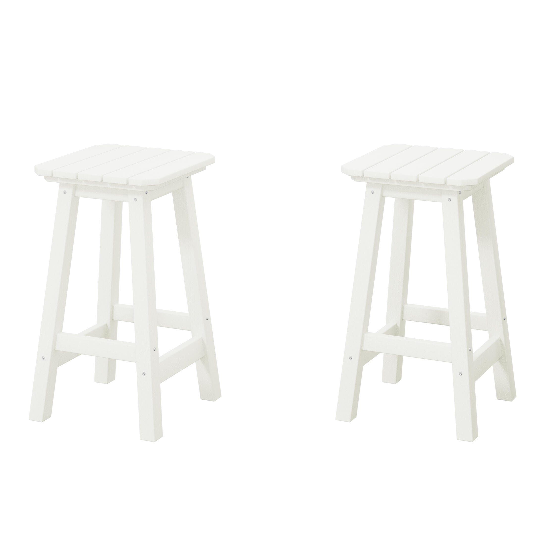 Westin Furniture Otto Outdoor Square Counter Stool (Set of 2), White, large