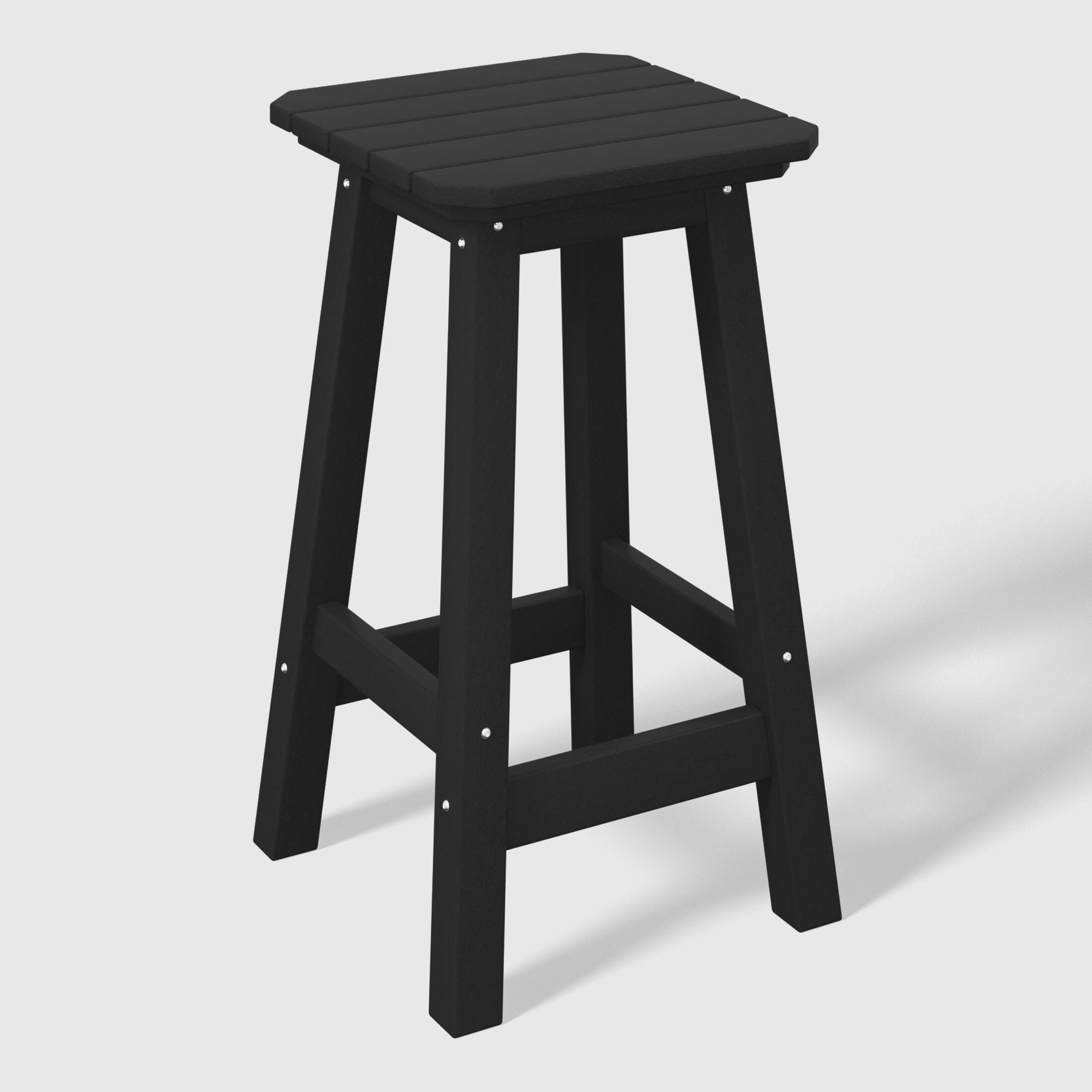 Westin Furniture Otto Outdoor Square Counter Stool (Set of 2), Black, large