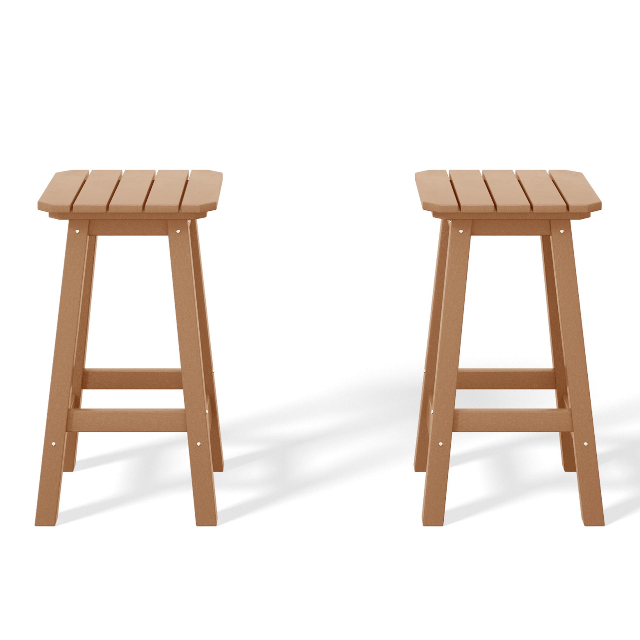 Westin Furniture Otto Outdoor Square Counter Stool (Set of 2), Teak, large