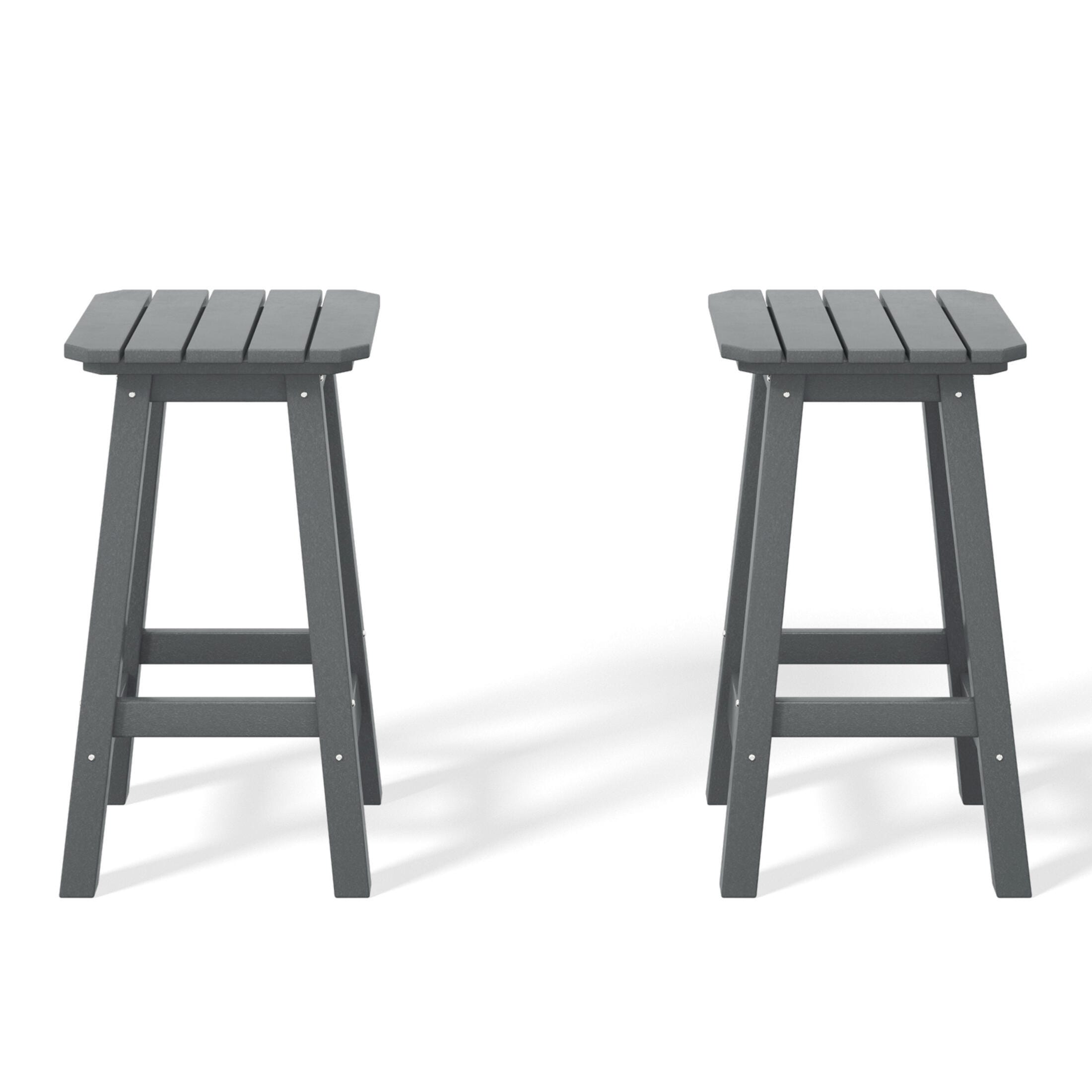 Westin Furniture Otto Outdoor Square Counter Stool (Set of 2), Gray, large