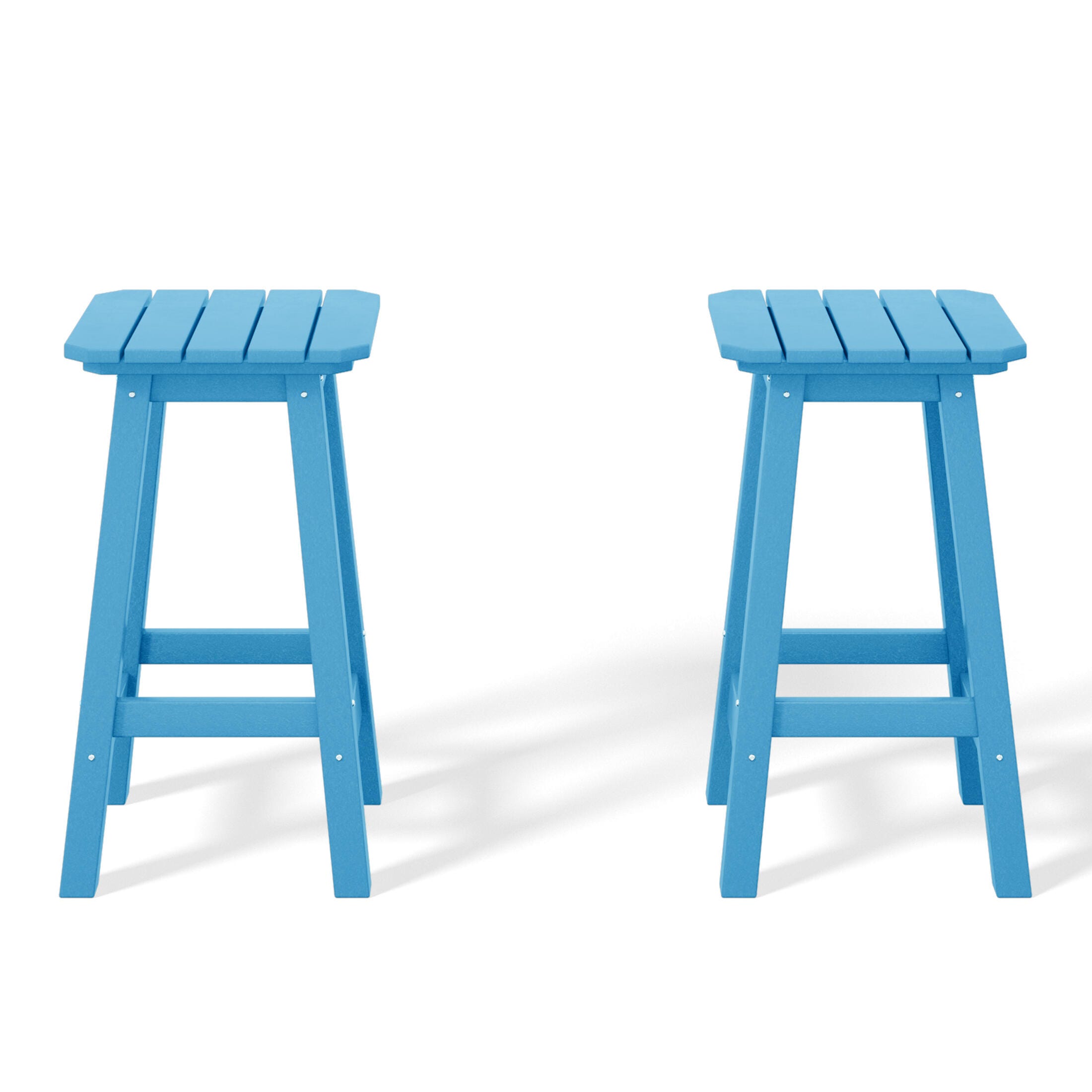 Westin Furniture Otto Outdoor Square Counter Stool (Set of 2), Pacific Blue, large