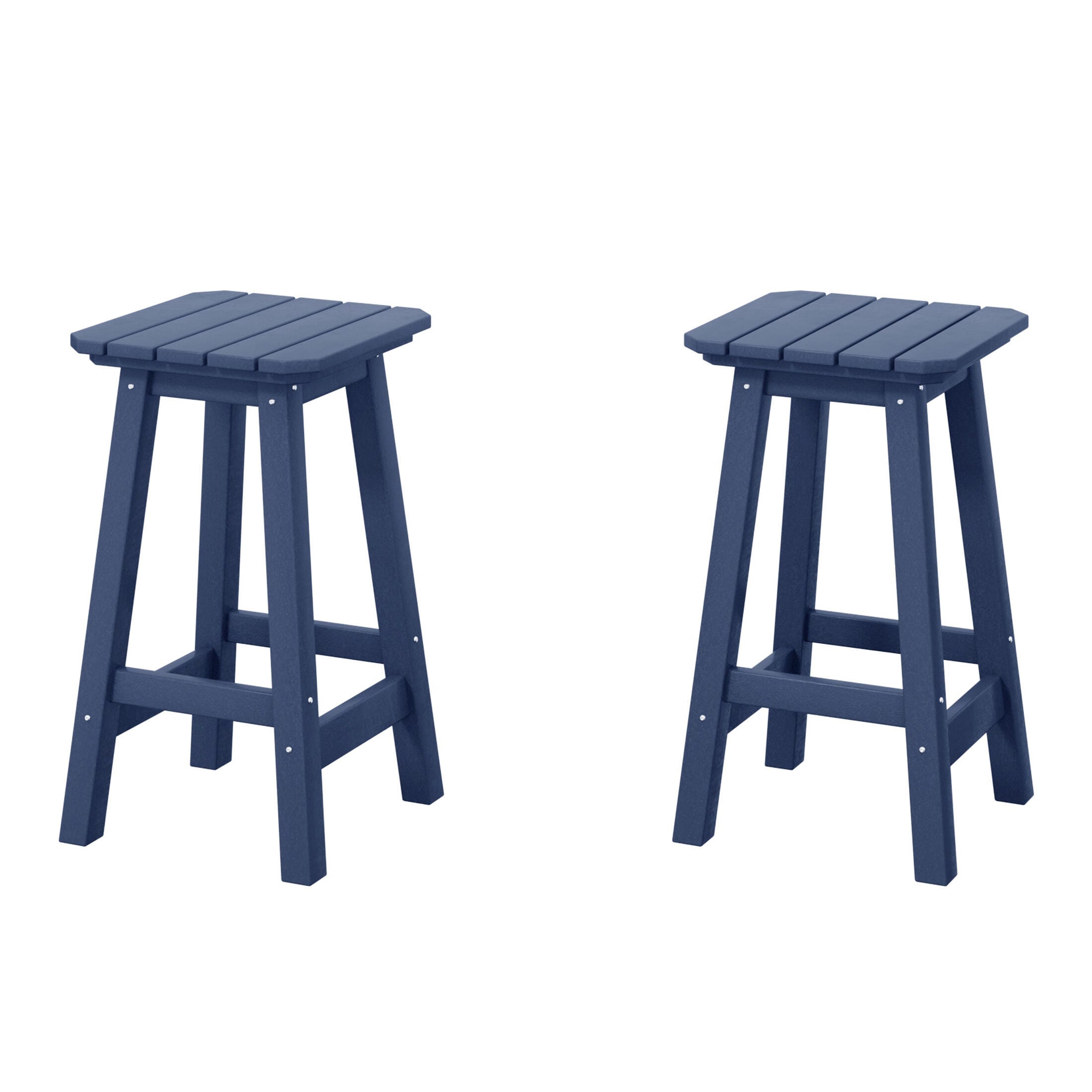Westin Furniture Otto Outdoor Square Counter Stool (Set of 2), Navy Blue, large
