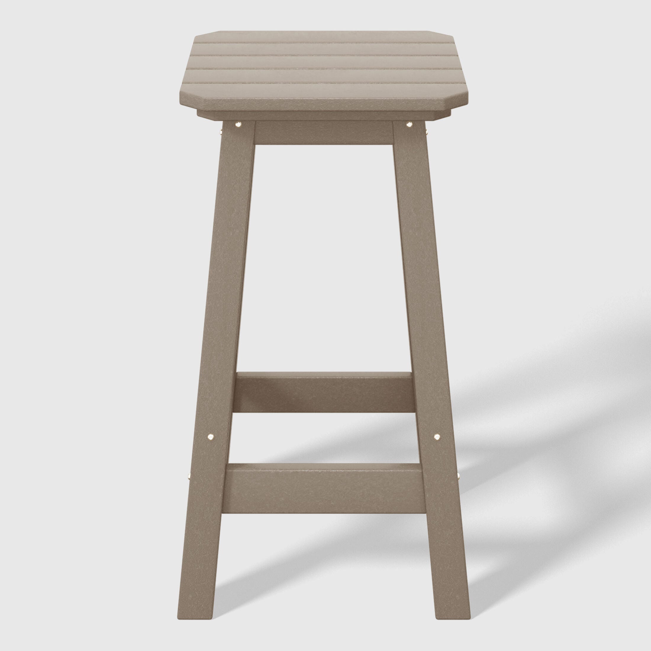 Westin Furniture Otto Outdoor Square Counter Stool (Set of 2), Weathered Wood, large