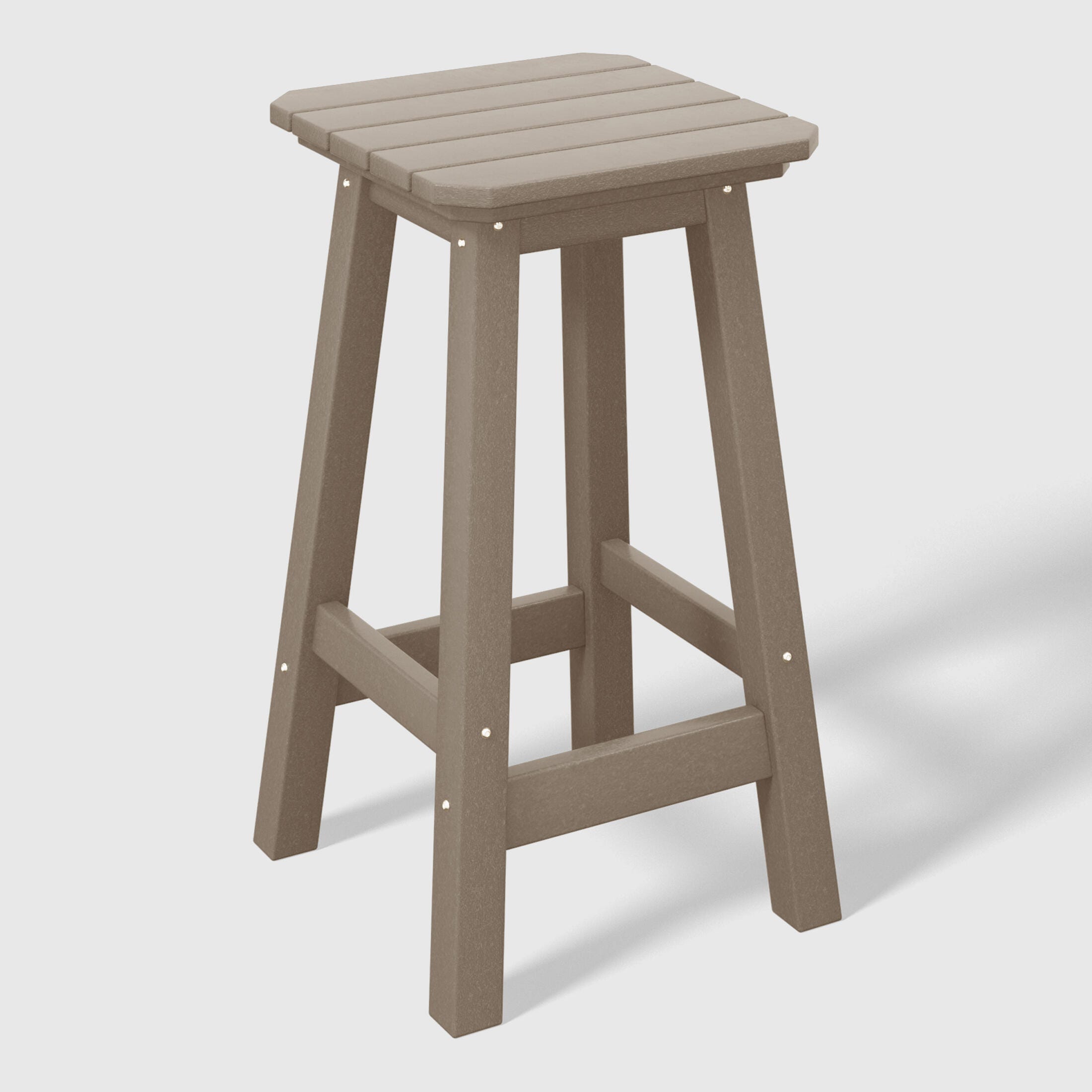 Westin Furniture Otto Outdoor Square Counter Stool (Set of 2), Weathered Wood, large