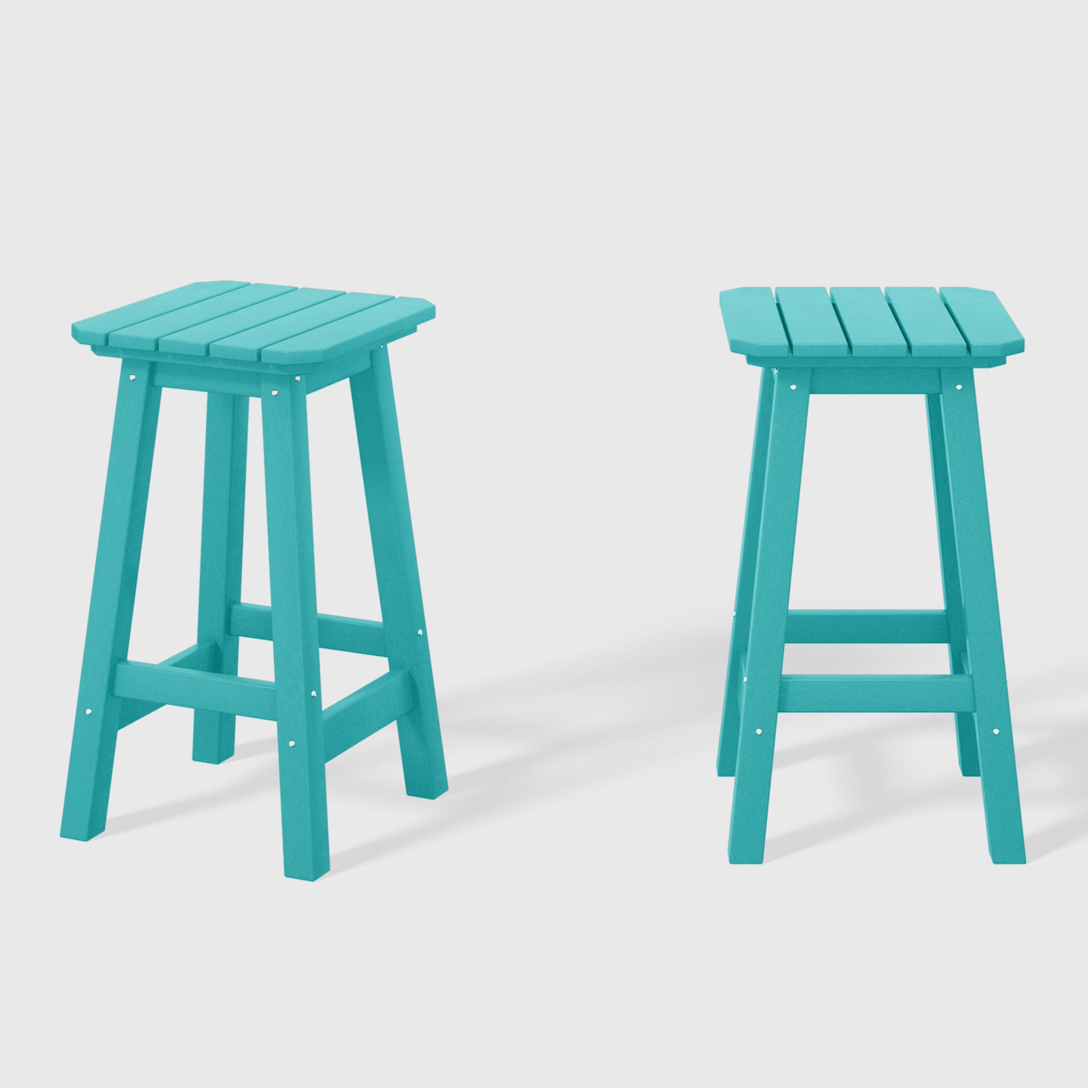 Westin Furniture Otto Outdoor Square Counter Stool (Set of 2), Turquoise, large