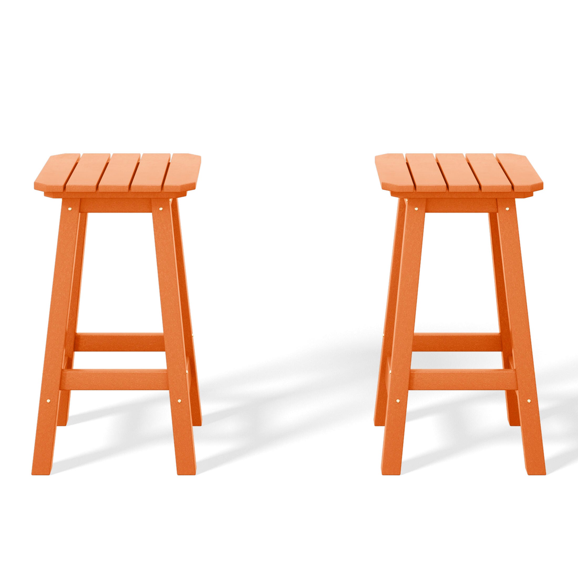Westin Furniture Otto Outdoor Square Counter Stool (Set of 2), Orange, large