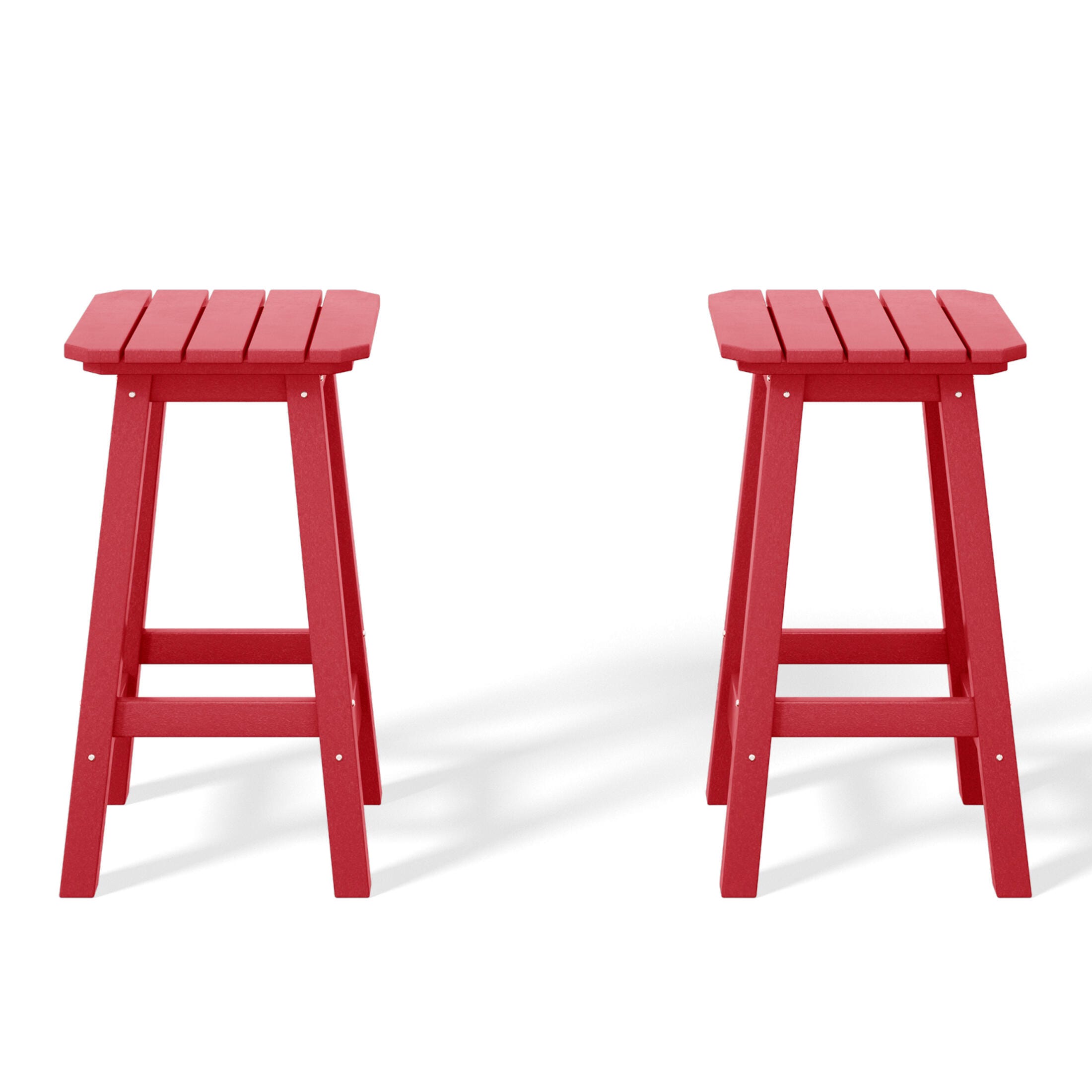 Westin Furniture Otto Outdoor Square Counter Stool (Set of 2), Red, large