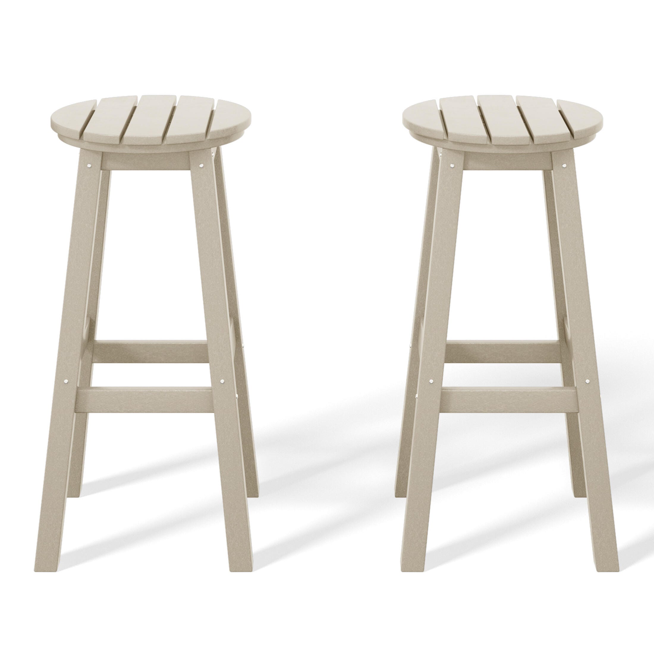 Westin Furniture Otto Outdoor Round Bar Stool (Set of 2), Sand, large