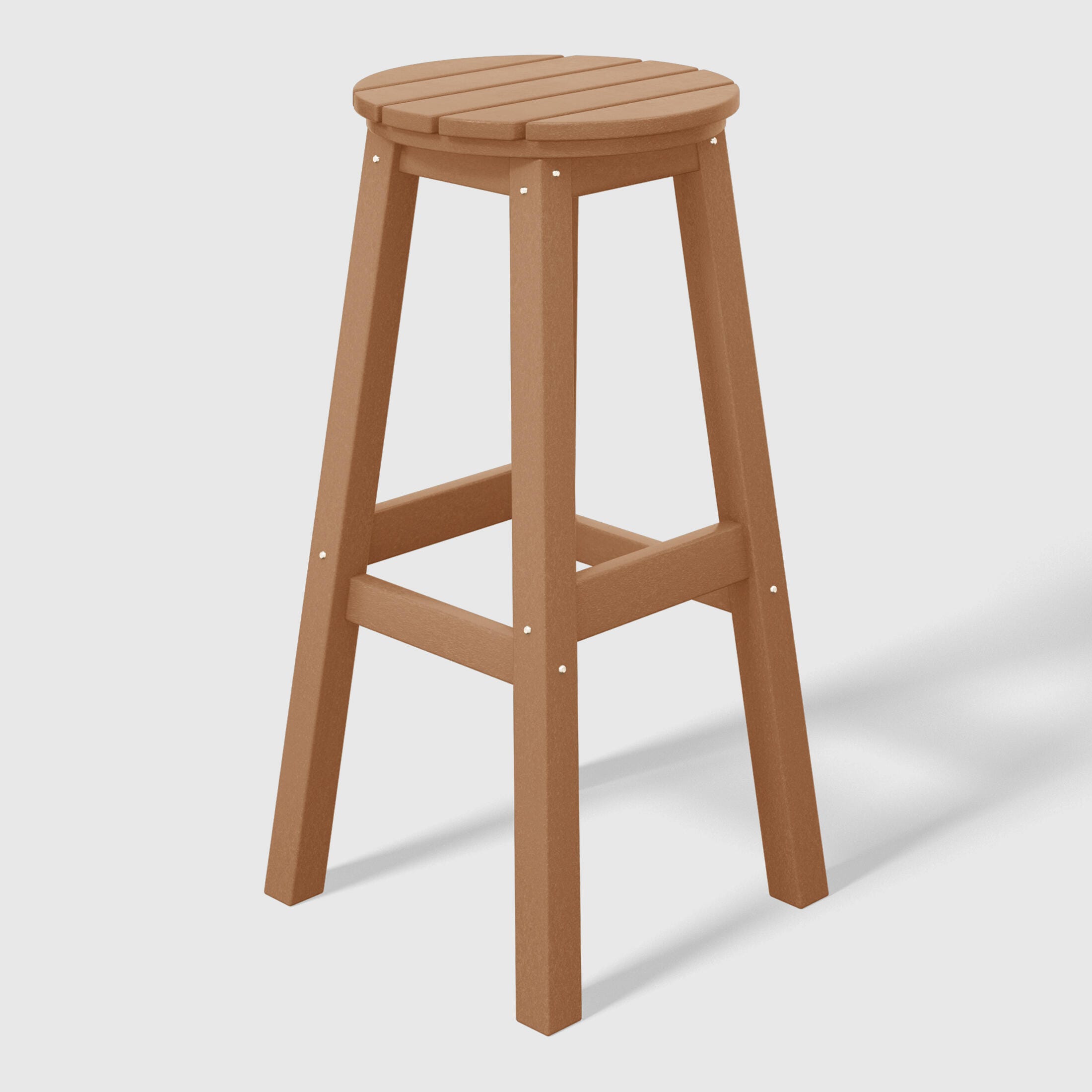 Westin Furniture Otto Outdoor Round Bar Stool (Set of 2), Teak, large