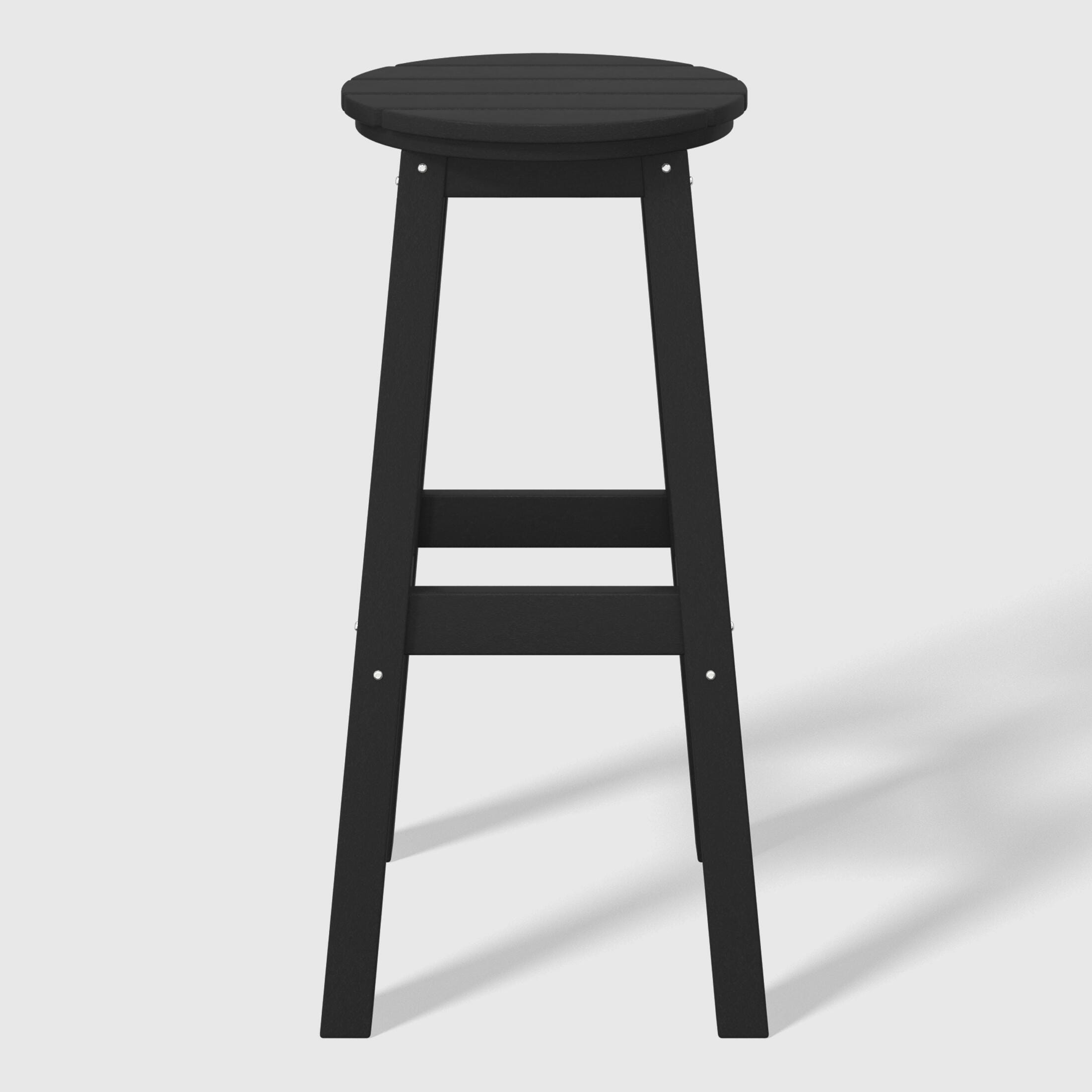 Westin Furniture Otto Outdoor Round Bar Stool (Set of 2), Black, large