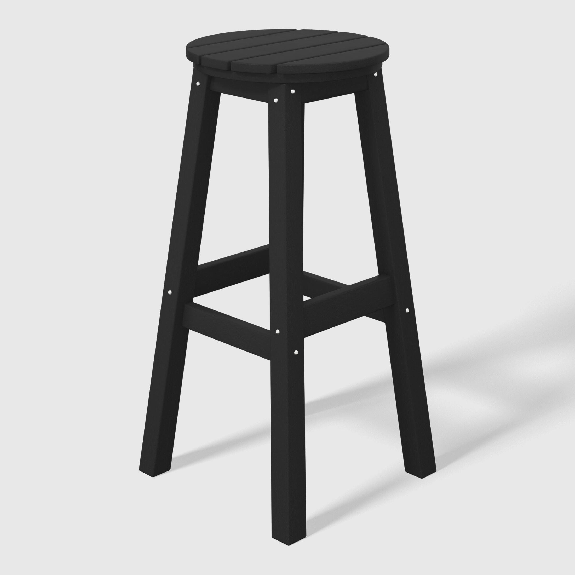 Westin Furniture Otto Outdoor Round Bar Stool (Set of 2), Black, large
