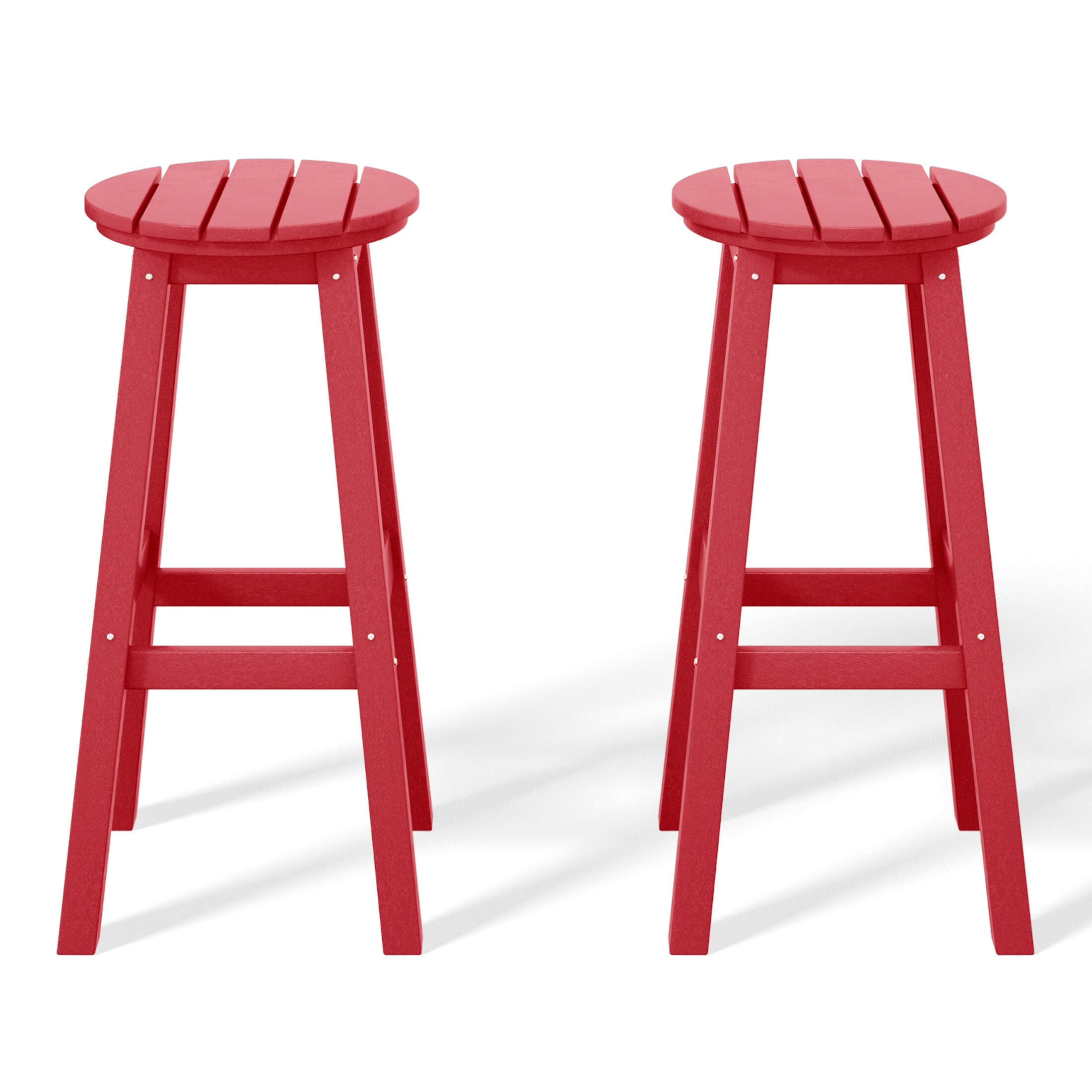 Westin Furniture Otto Outdoor Round Bar Stool (Set of 2), Red, large