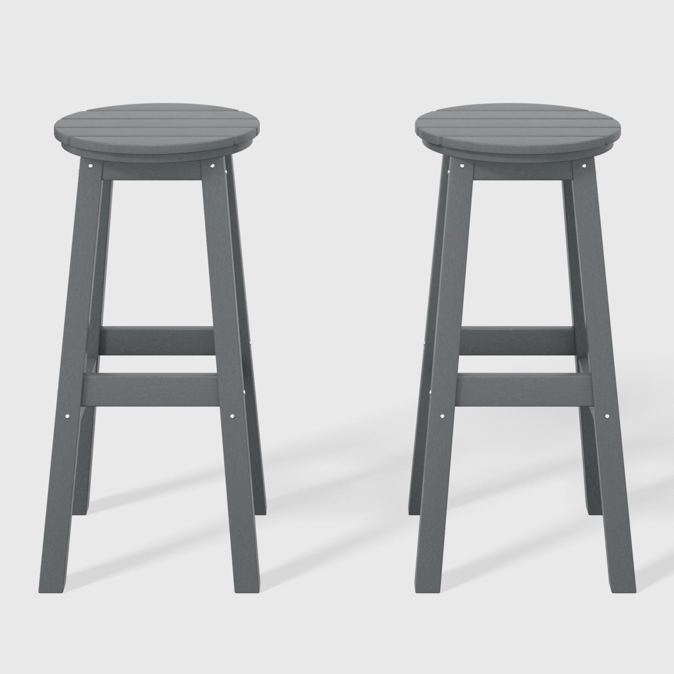 Westin Furniture Otto Outdoor Round Bar Stool (Set of 2), Gray, large