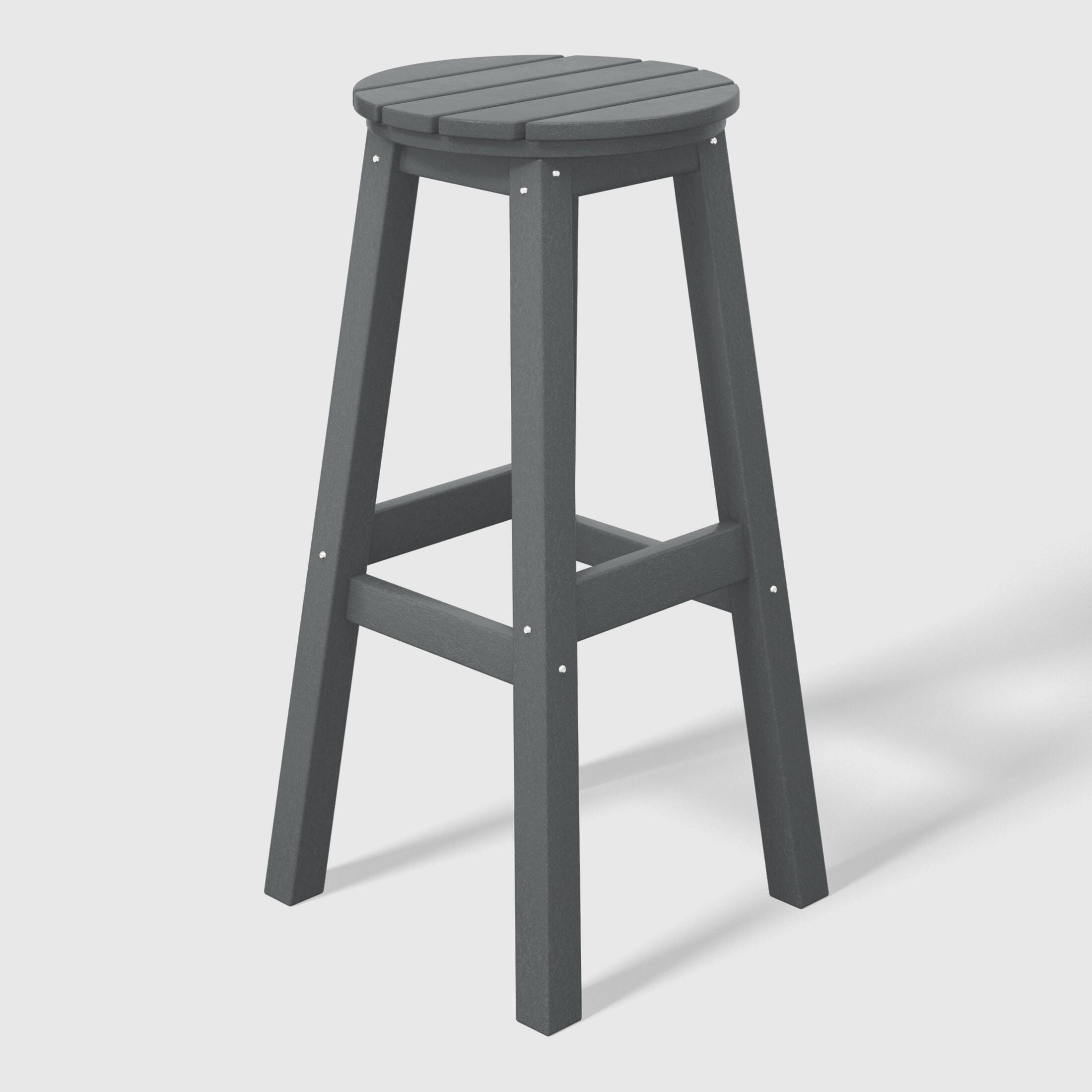 Westin Furniture Otto Outdoor Round Bar Stool (Set of 2), Gray, large