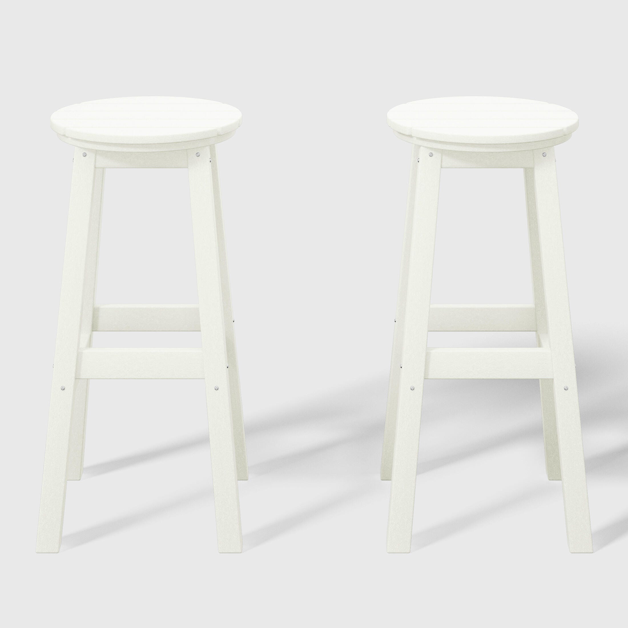 Westin Furniture Otto Outdoor Round Bar Stool (Set of 2), White, large
