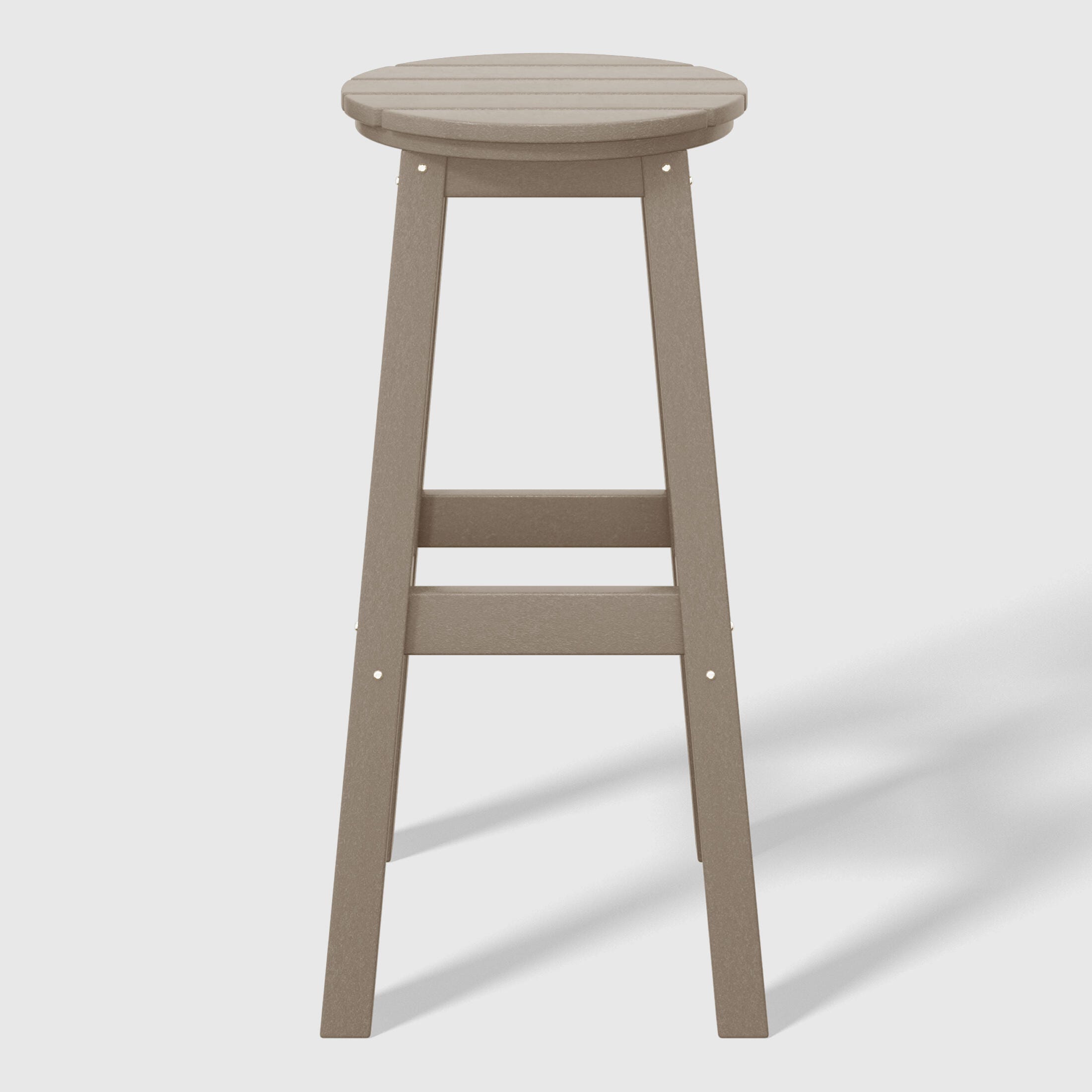 Westin Furniture Otto Outdoor Round Bar Stool (Set of 2), Weathered Wood, large