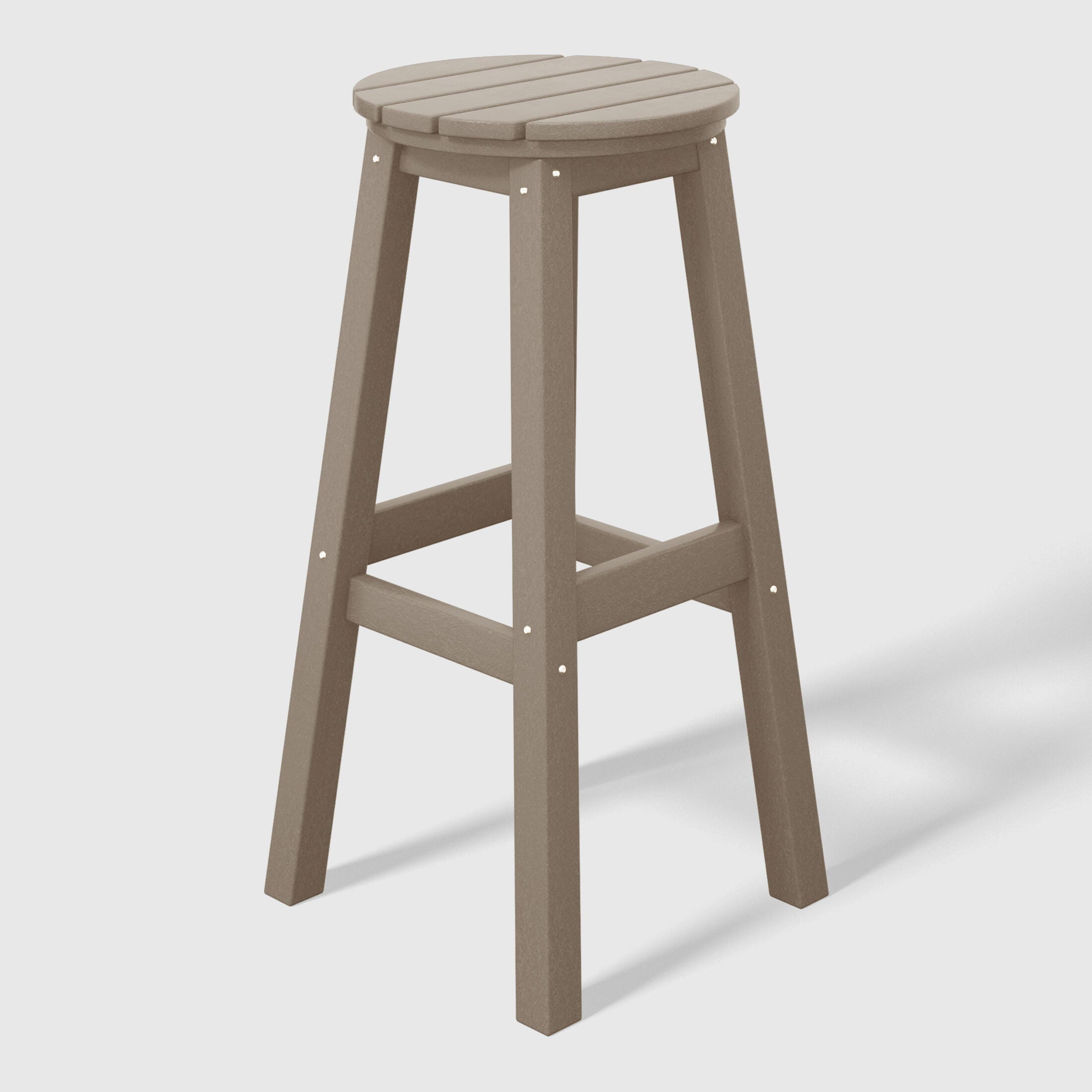 Westin Furniture Otto Outdoor Round Bar Stool (Set of 2), Weathered Wood, large