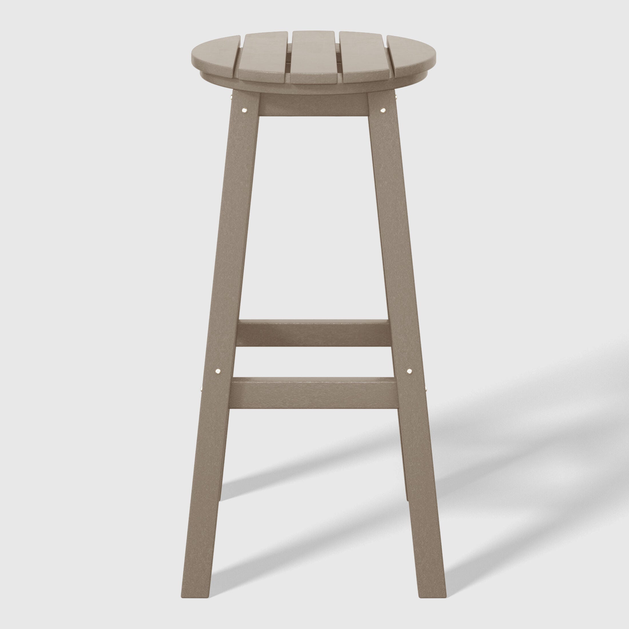 Westin Furniture Otto Outdoor Round Bar Stool (Set of 2), Weathered Wood, large
