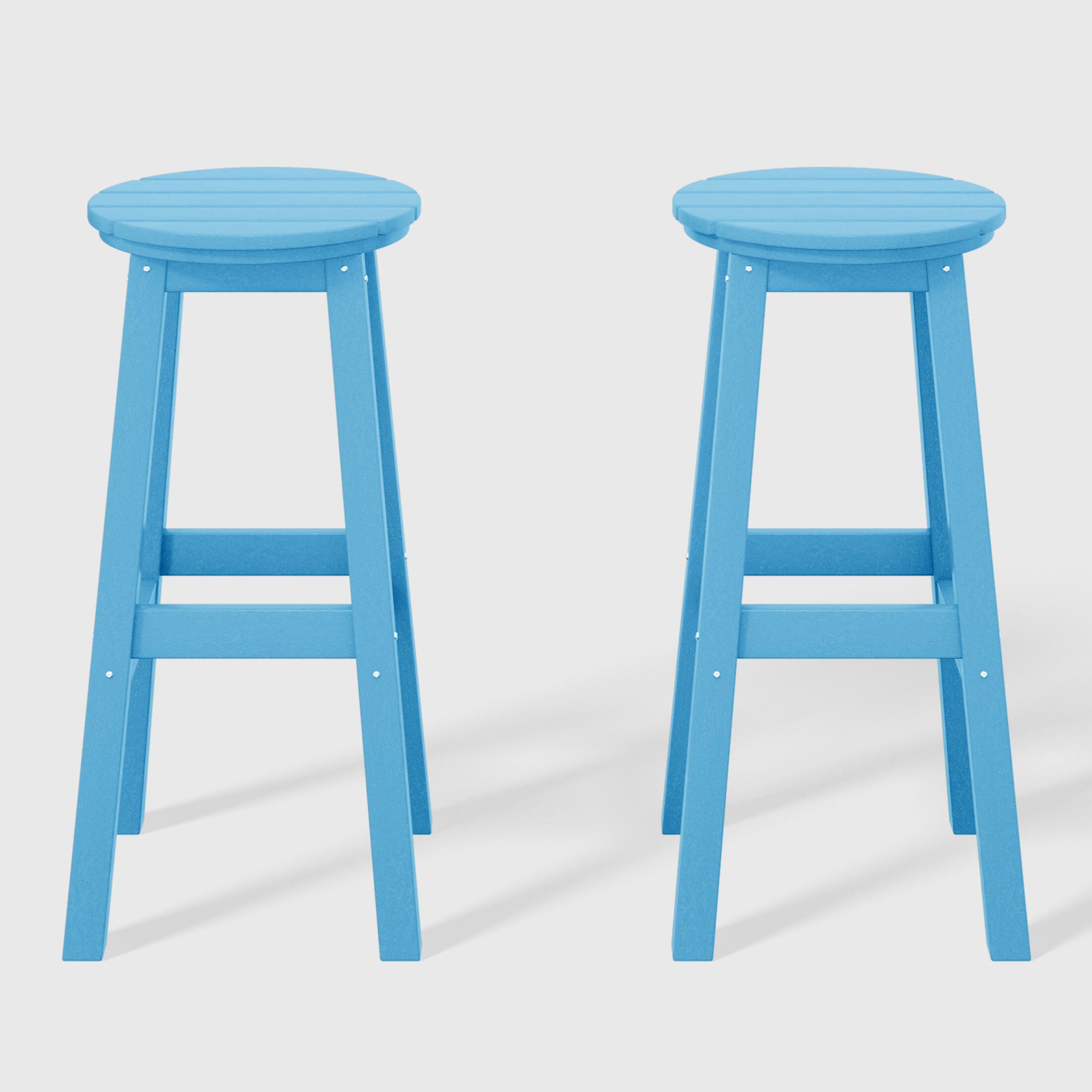 Westin Furniture Otto Outdoor Round Bar Stool (Set of 2), Pacific Blue, large