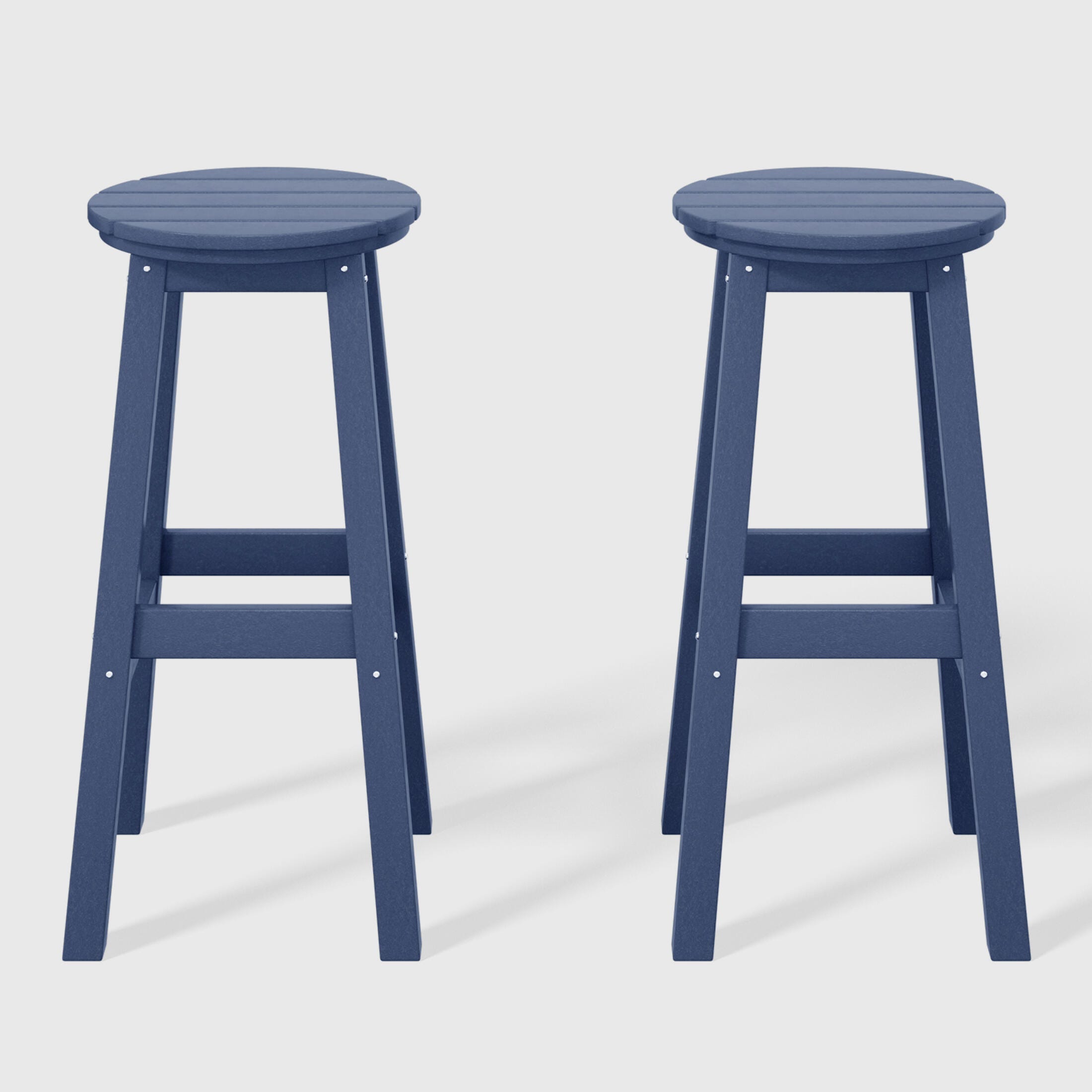 Westin Furniture Otto Outdoor Round Bar Stool (Set of 2), Navy Blue, large