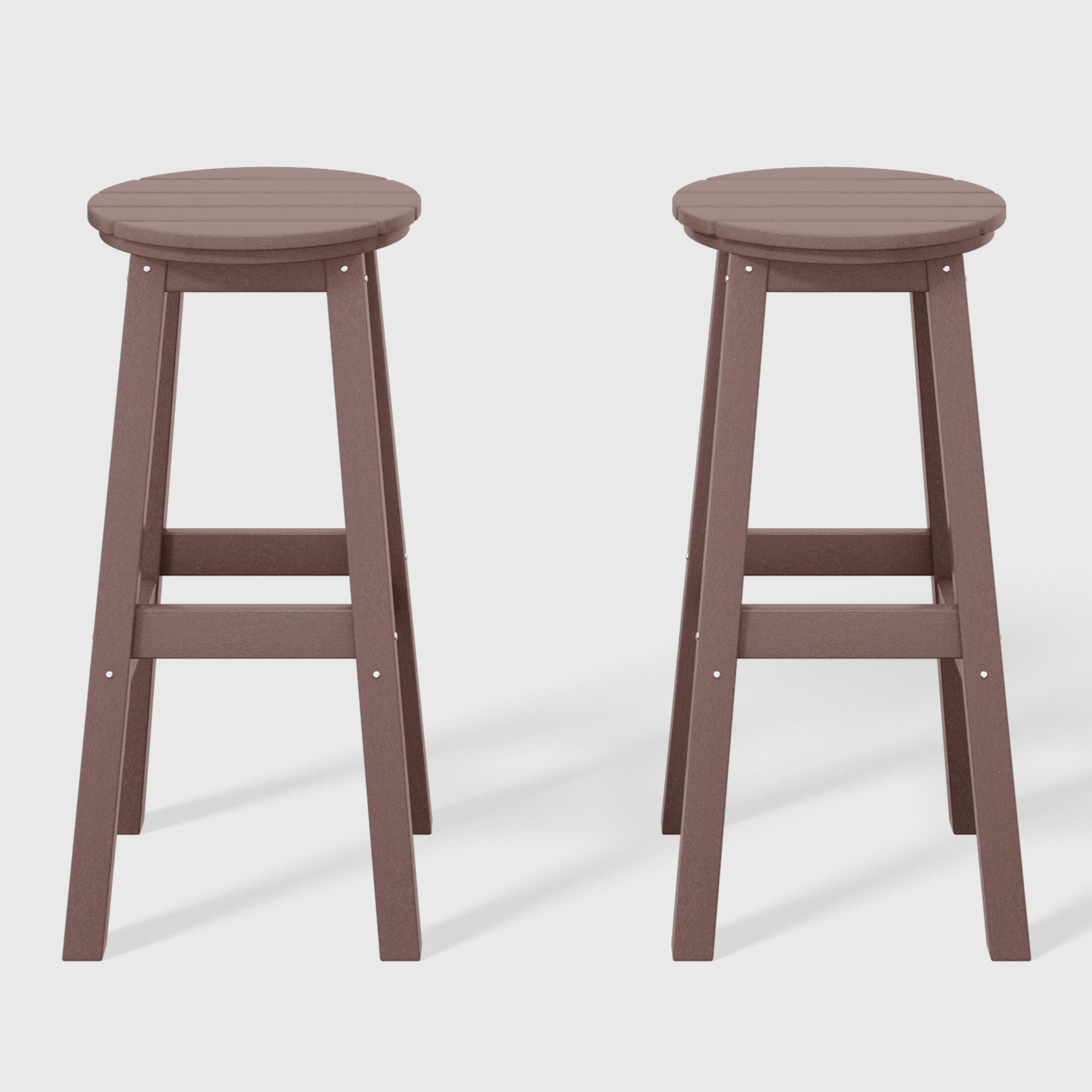 Westin Furniture Otto Outdoor Round Bar Stool (Set of 2), Dark Brown, large
